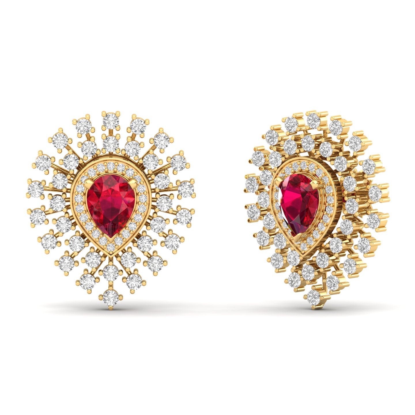 Maurya Boda Amethyst Push Back Earrings with Diamonds