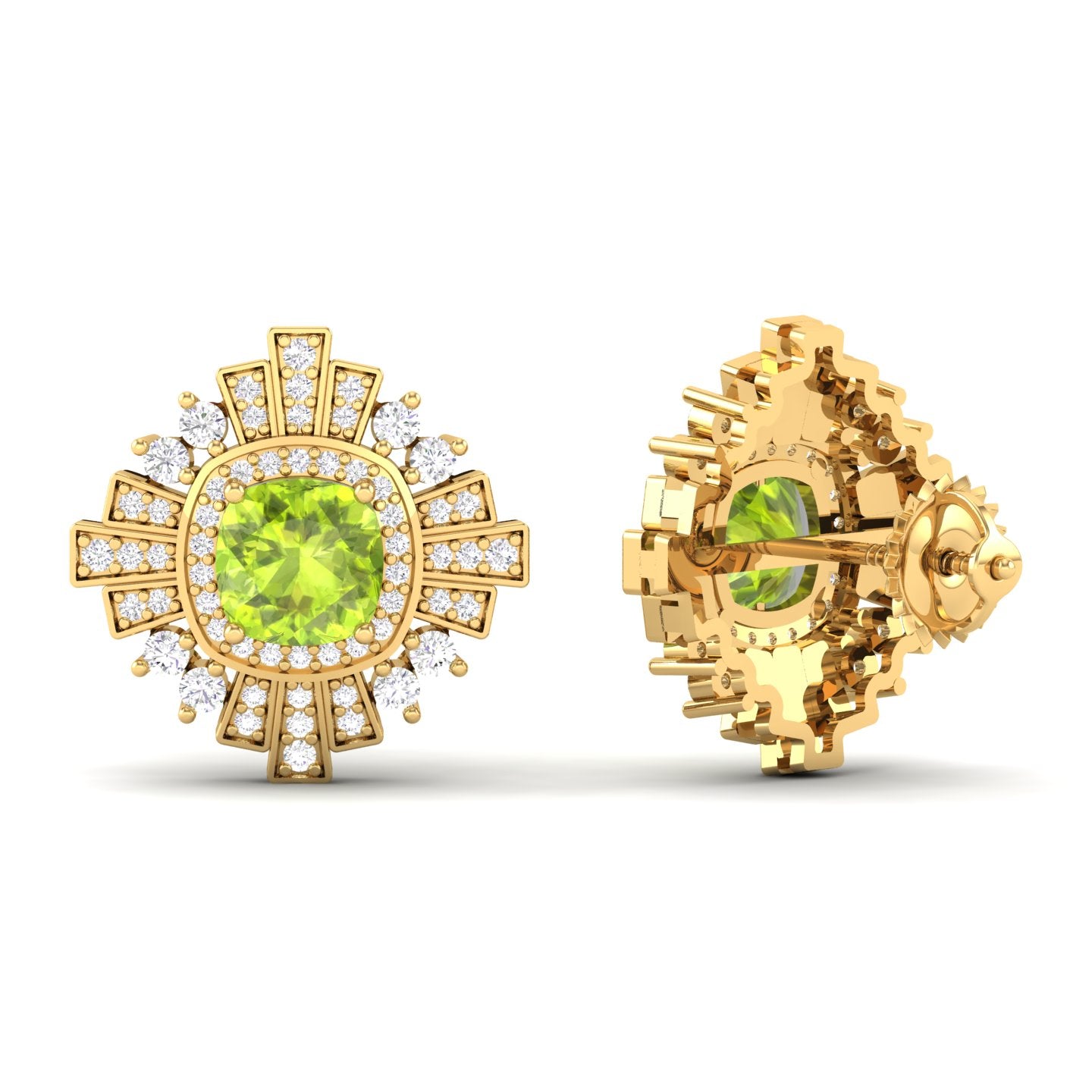 Maurya Ann Push Back Earrings with Topaz and Diamonds