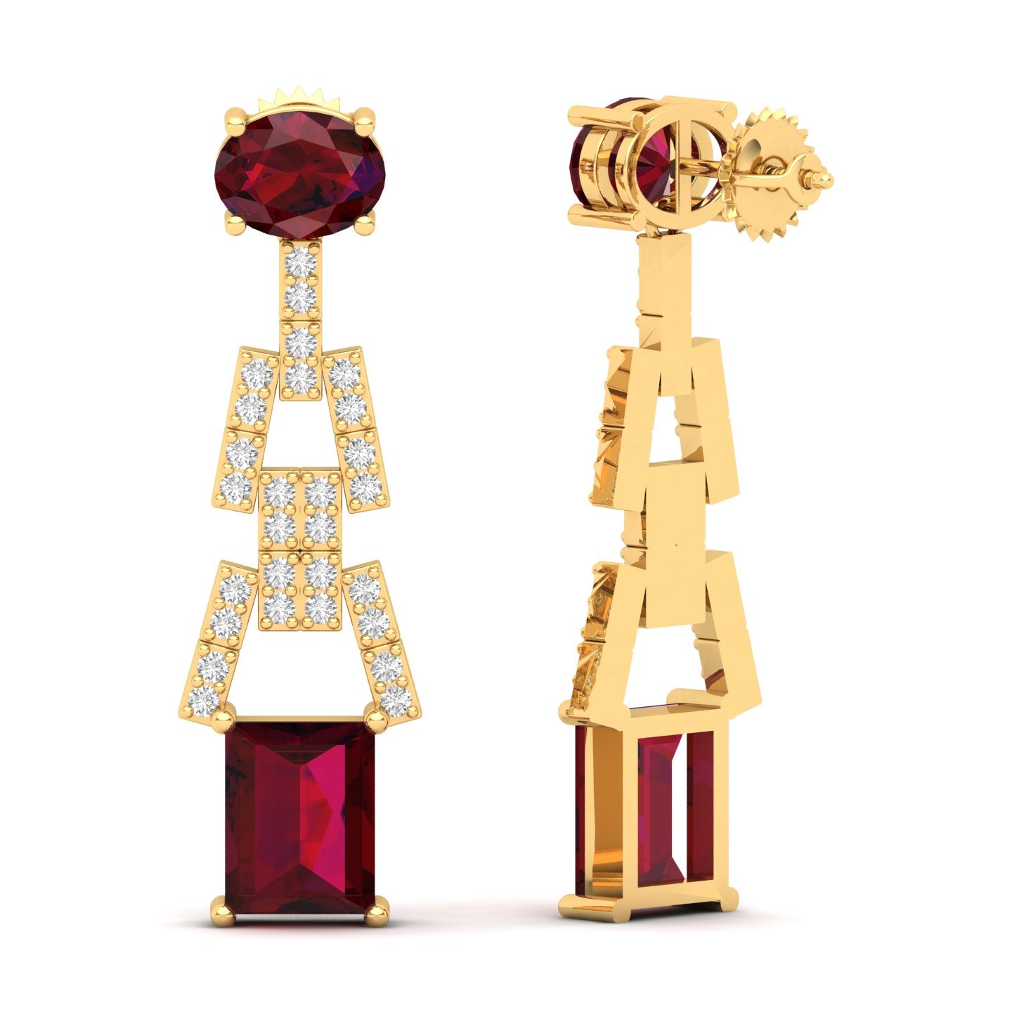 Maurya Tanzanite Art Effect Fashion Earrings with Diamonds