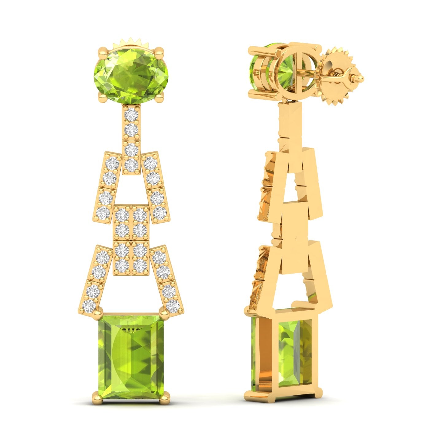 Maurya Tanzanite Art Effect Fashion Earrings with Diamonds