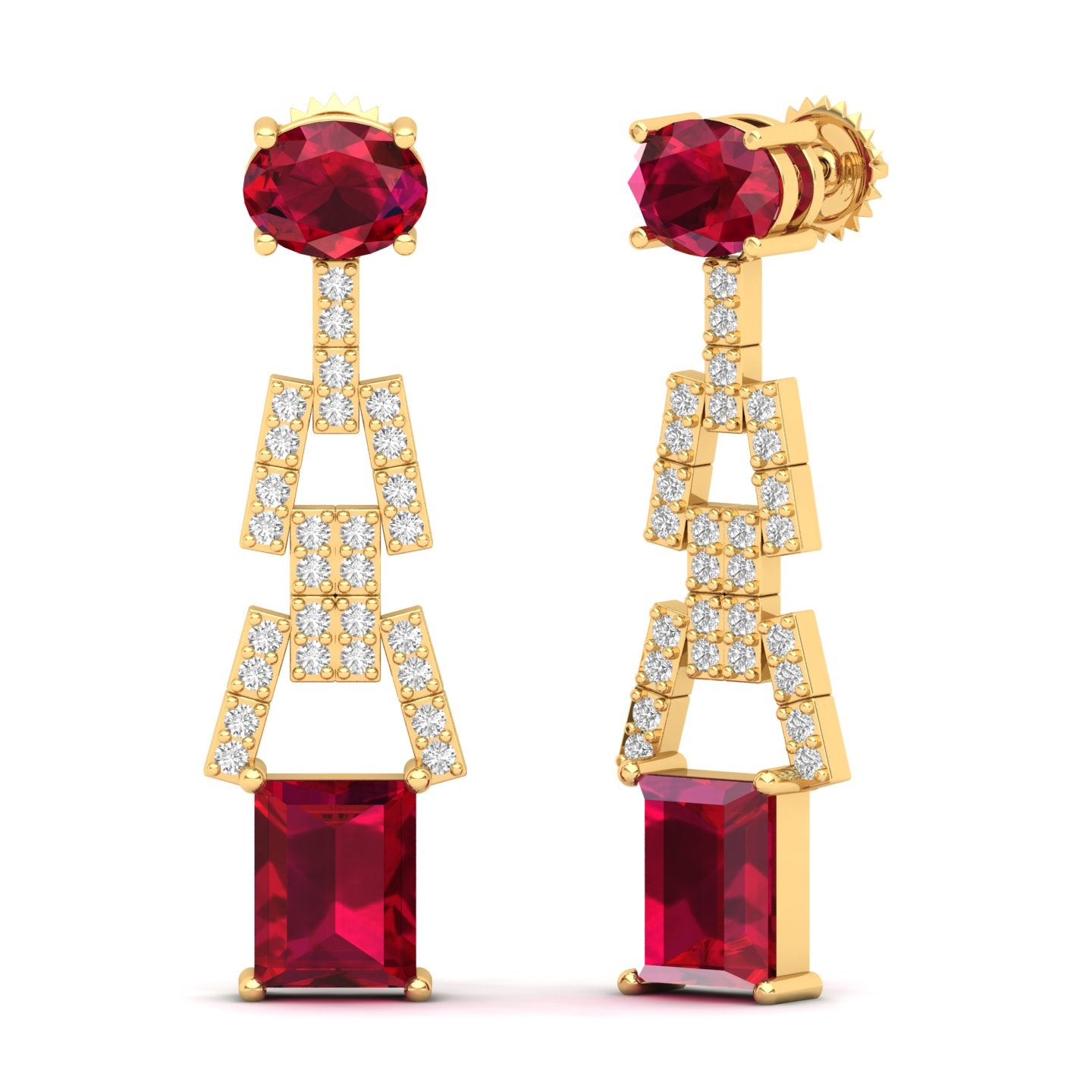 Maurya Tanzanite Art Effect Fashion Earrings with Diamonds