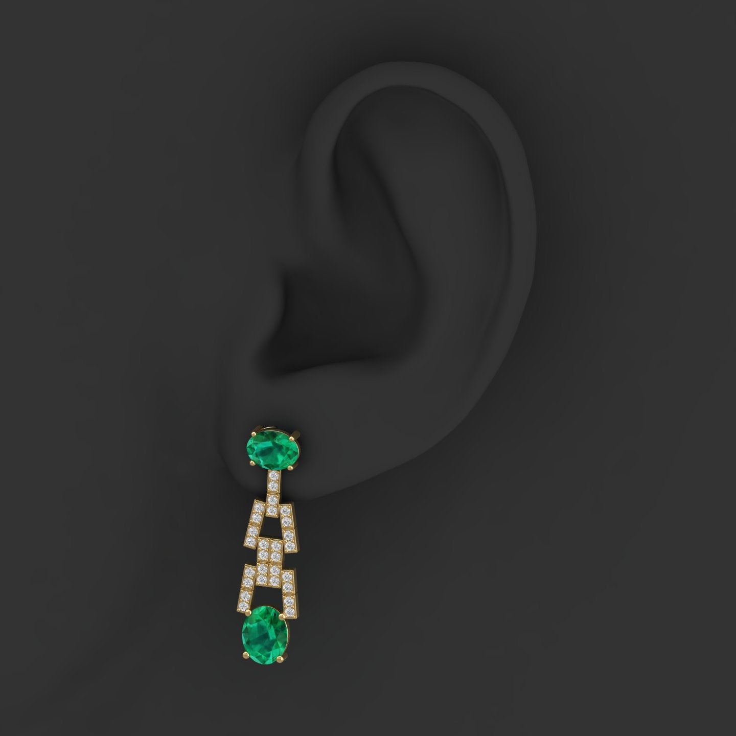 Maurya Tanzanite Art Effect Fashion Earrings with Diamonds