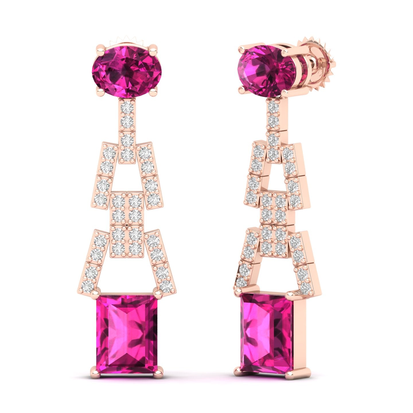 Maurya Tanzanite Art Effect Fashion Earrings with Diamonds