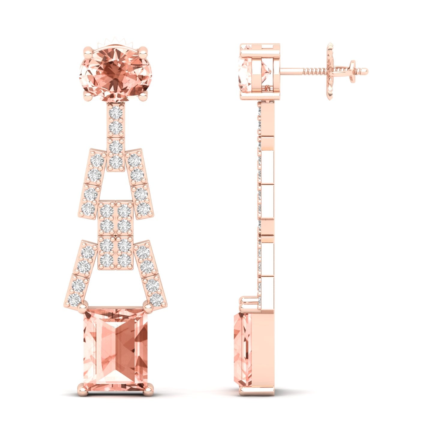 Maurya Tanzanite Art Effect Fashion Earrings with Diamonds