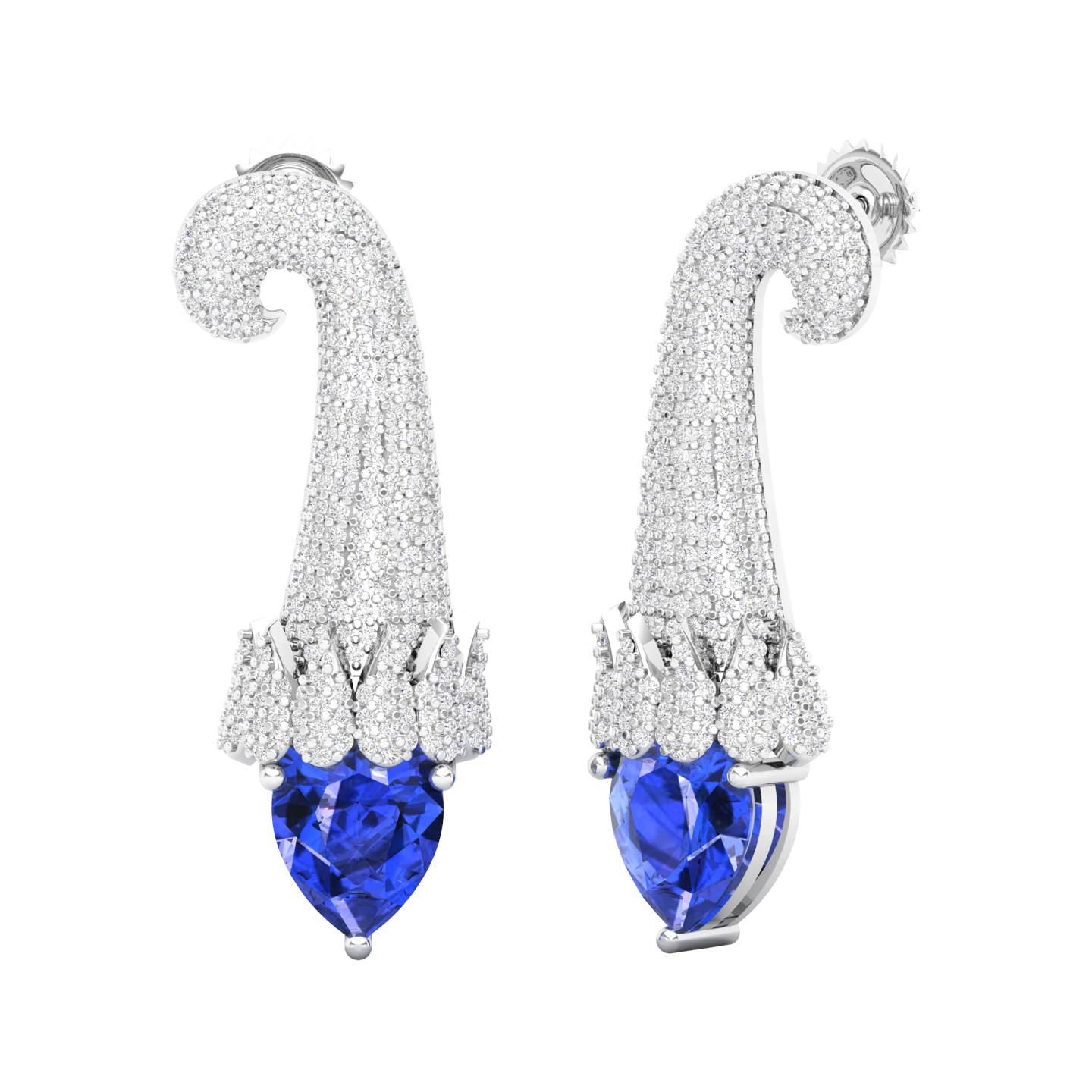 Maurya Kalangi Topaz Drop Earrings with Diamonds