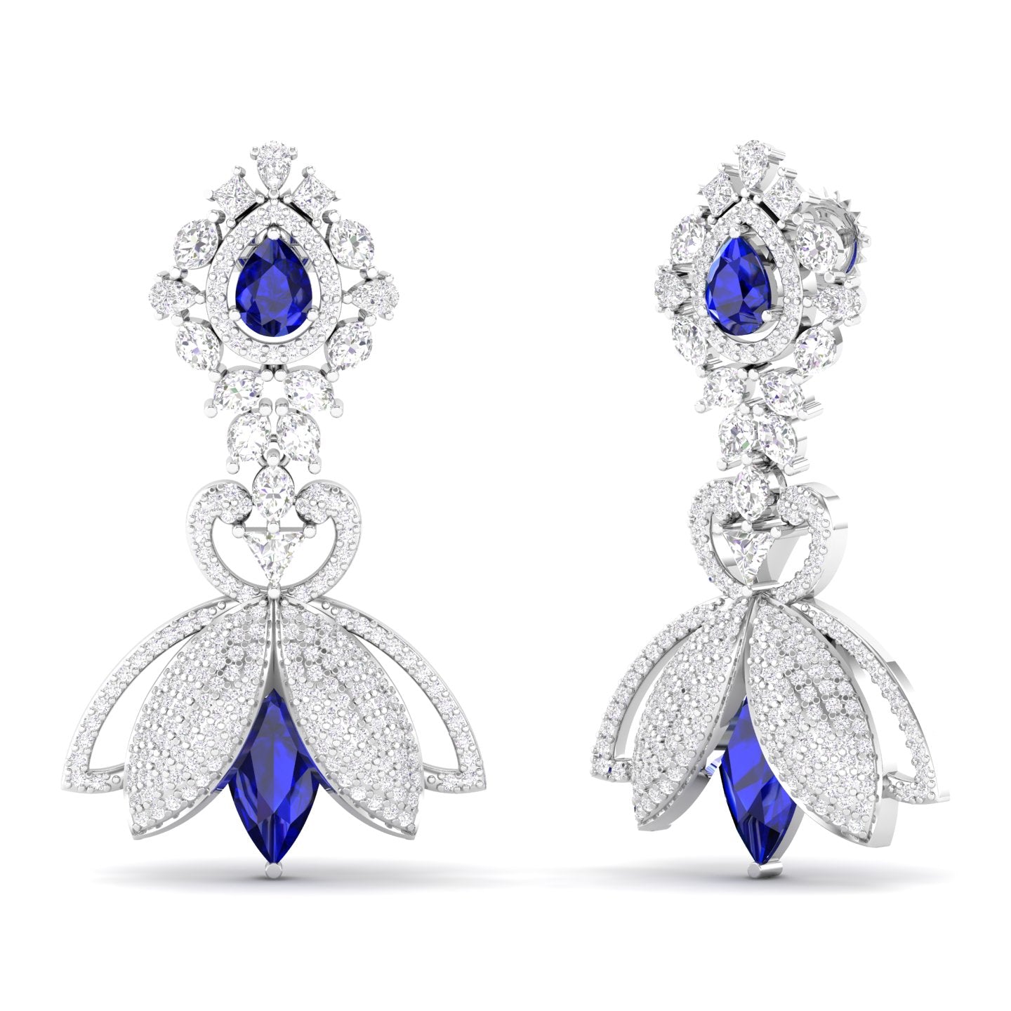 Maurya Herrlich Pink Amethyst Dangle Earrings with Pave Set Diamonds