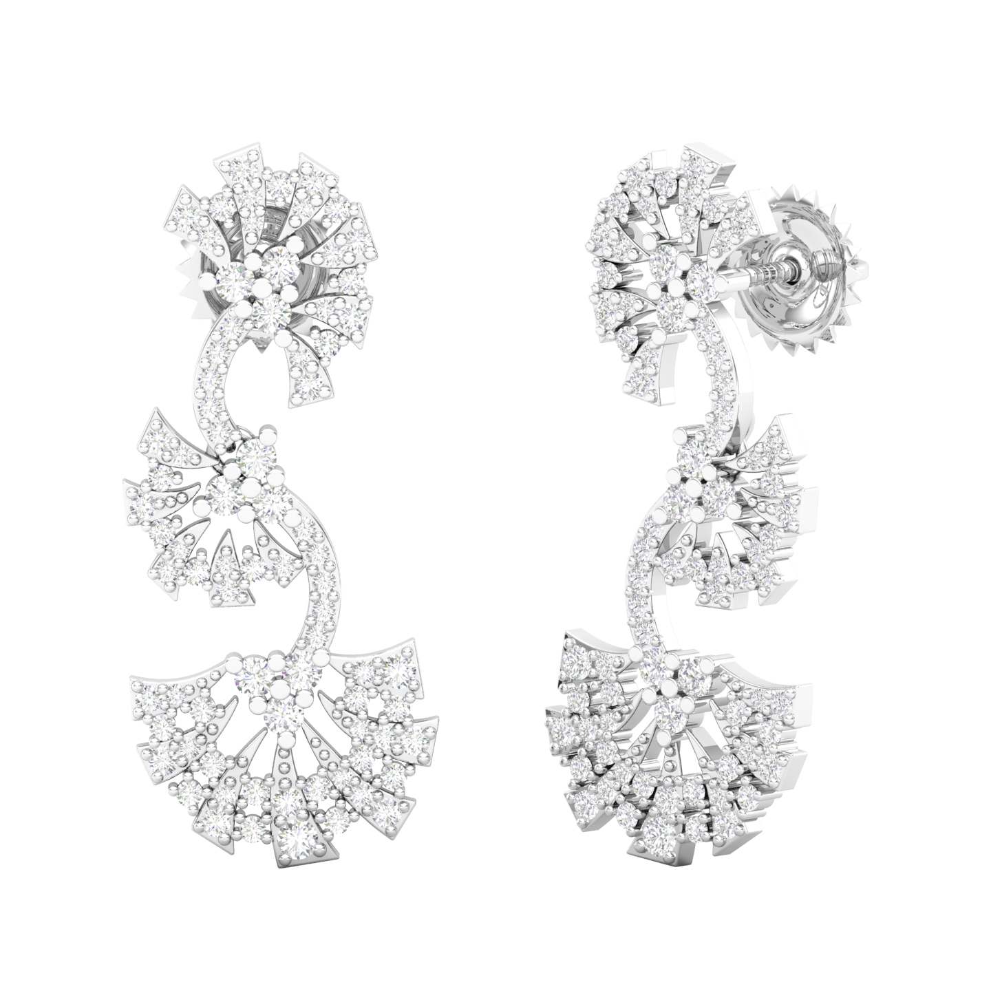 Maurya Tender Push Back Earrings with Diamonds