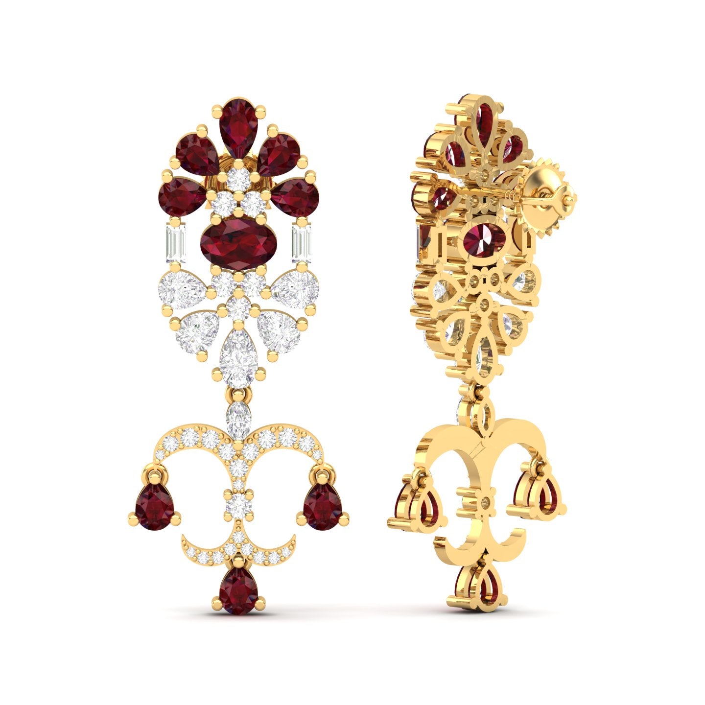 Maurya Uptown Emerald Drop Earrings with Diamonds