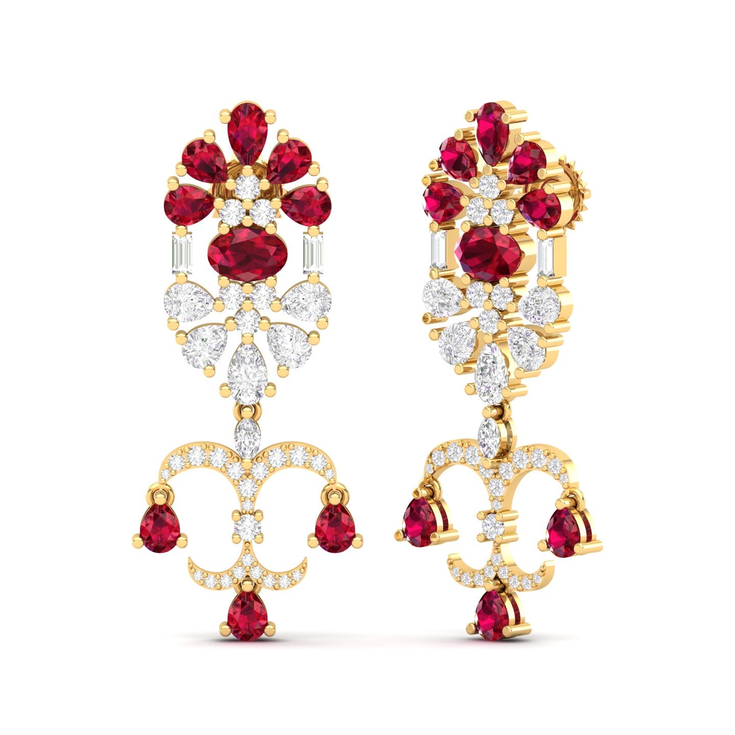 Maurya Uptown Emerald Drop Earrings with Diamonds