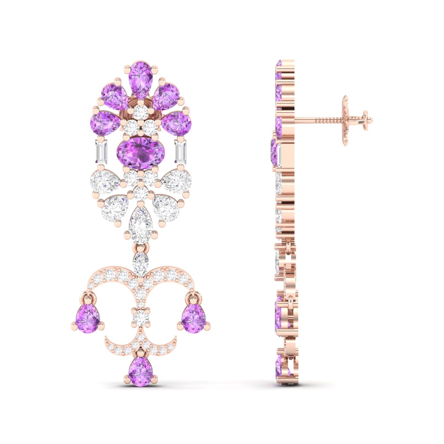 Maurya Uptown Emerald Drop Earrings with Diamonds