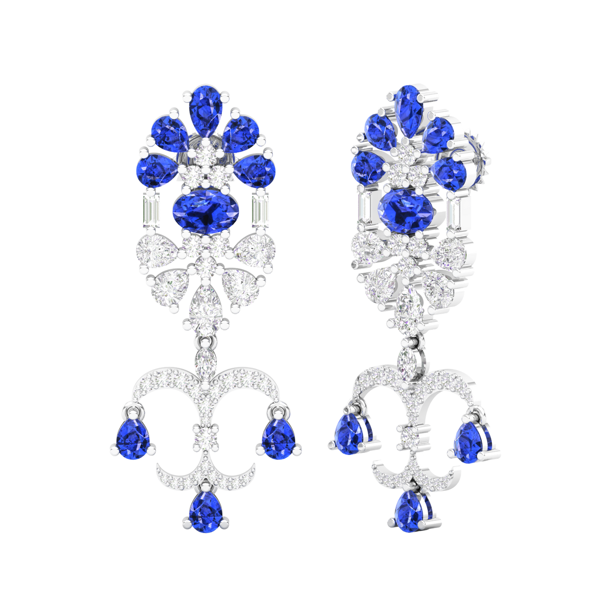 Maurya Uptown Emerald Drop Earrings with Diamonds