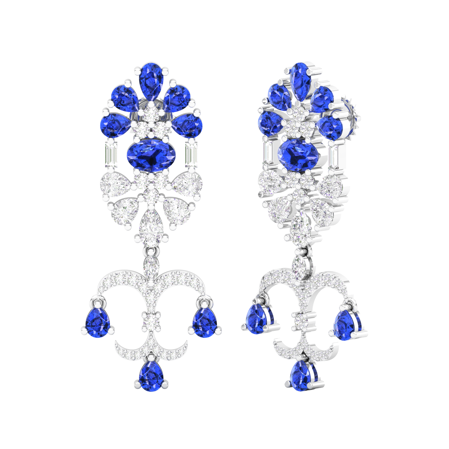 Maurya Uptown Emerald Drop Earrings with Diamonds