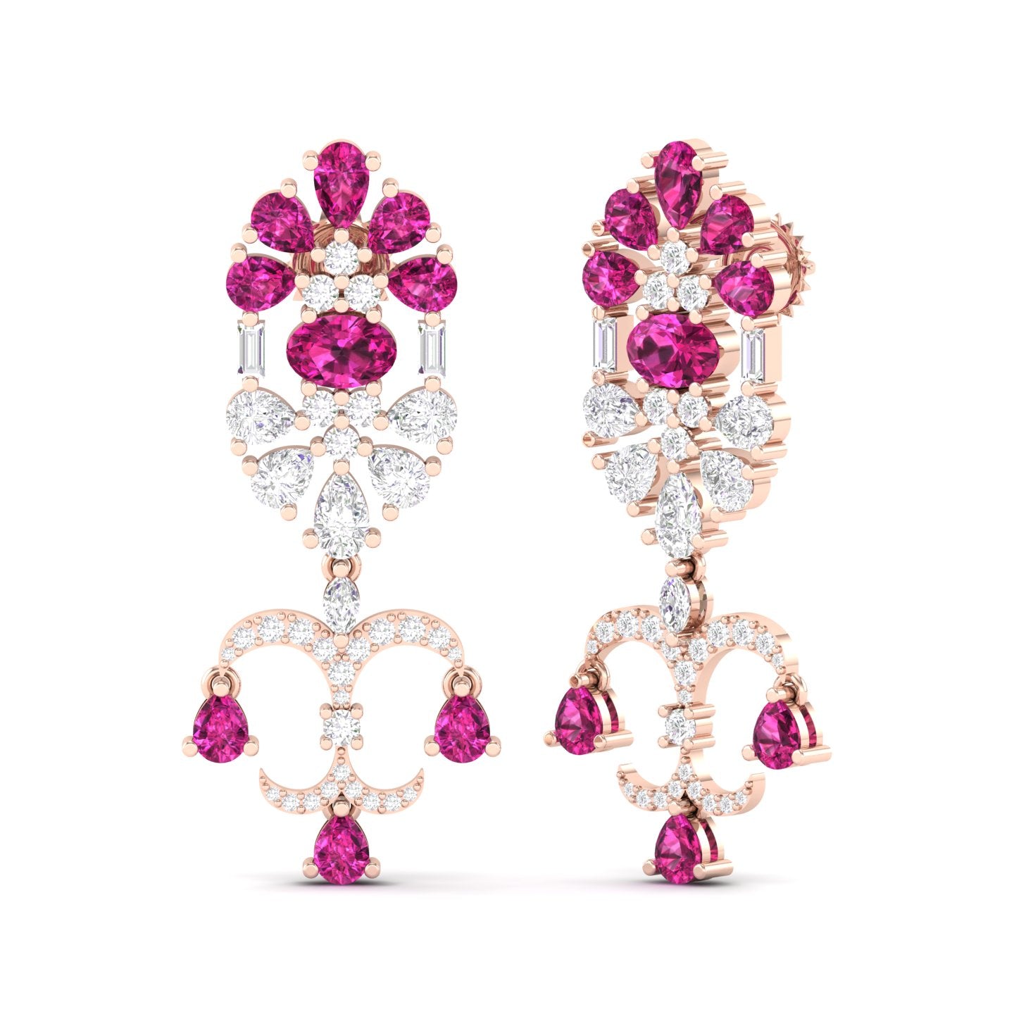 Maurya Uptown Emerald Drop Earrings with Diamonds
