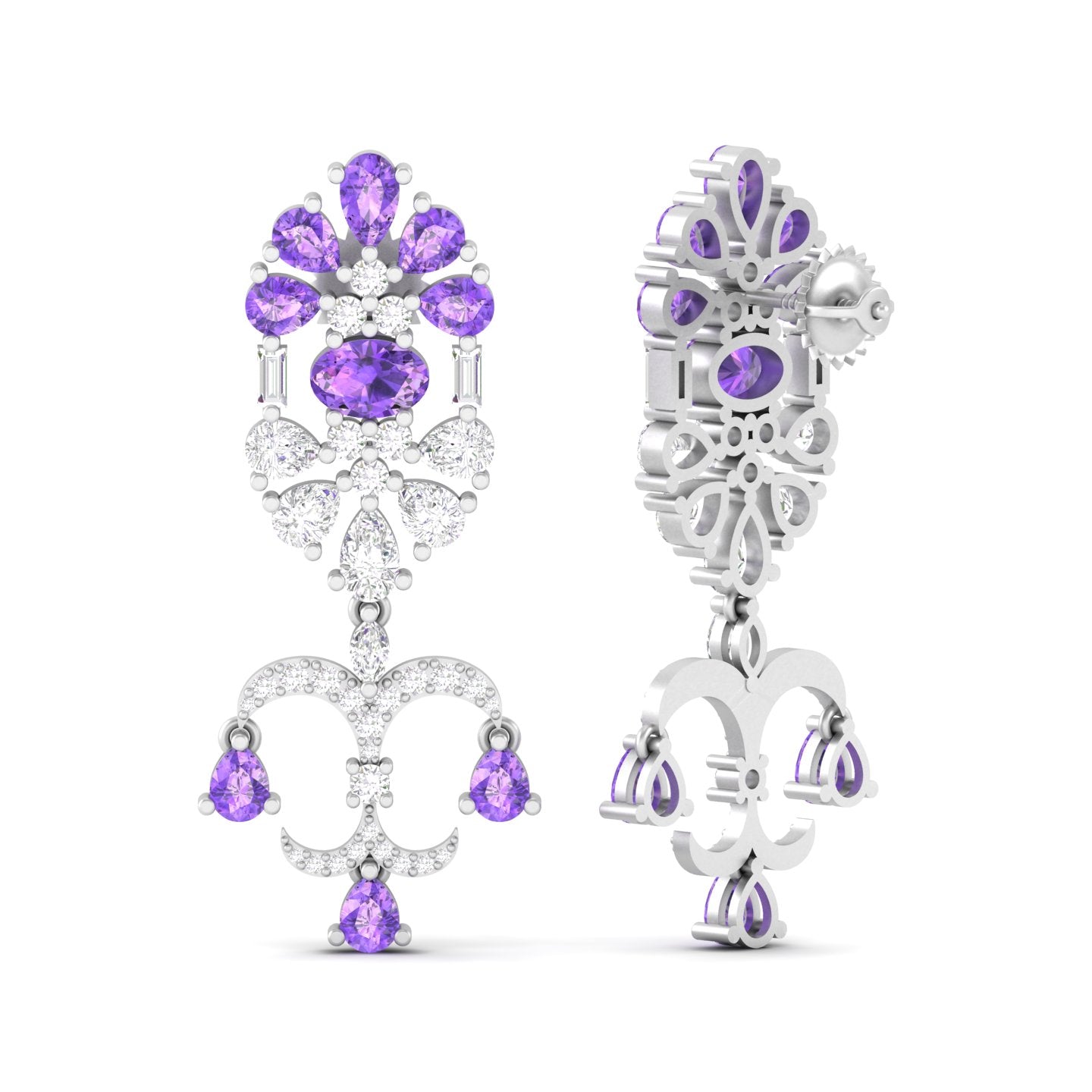 Maurya Uptown Emerald Drop Earrings with Diamonds