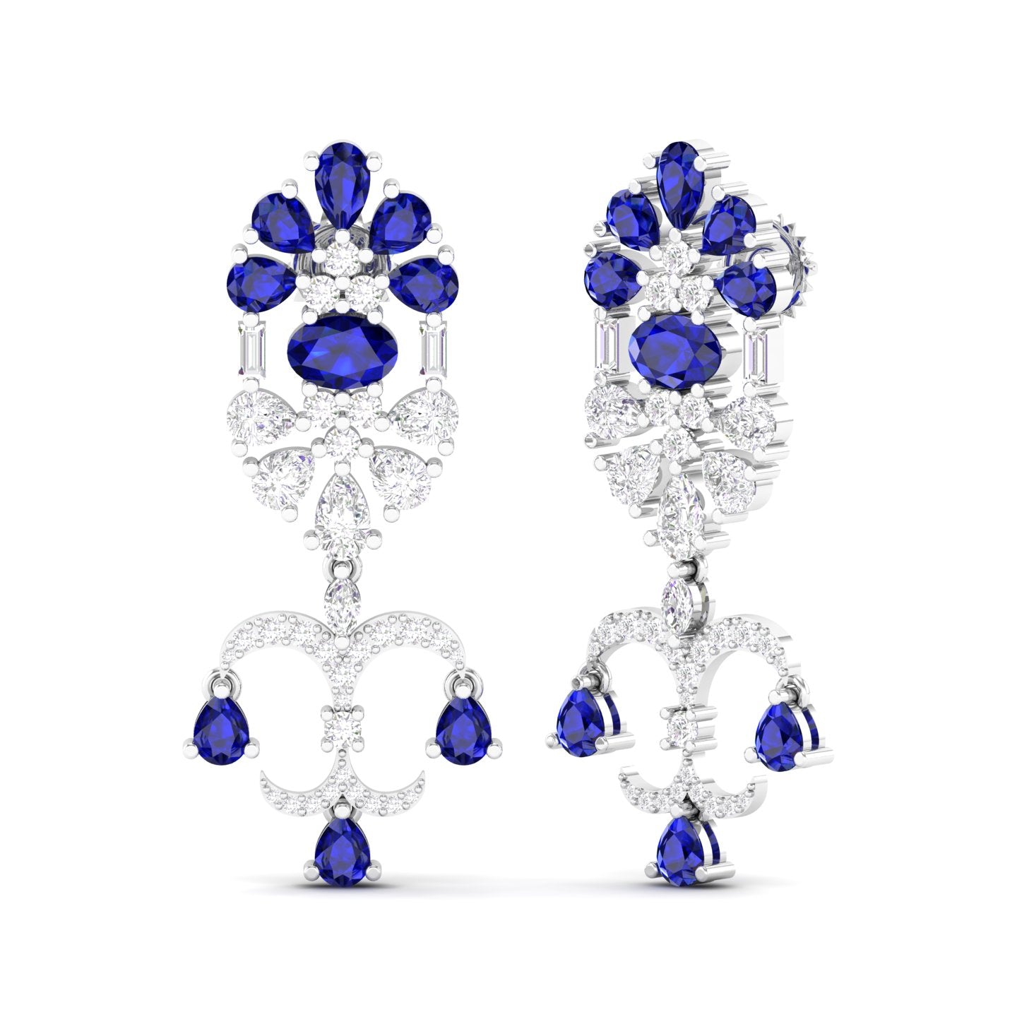 Maurya Uptown Emerald Drop Earrings with Diamonds