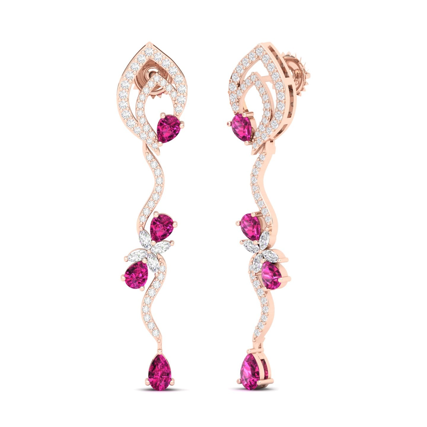 Maurya Ivy Drop Earrings with Citrine and Diamonds