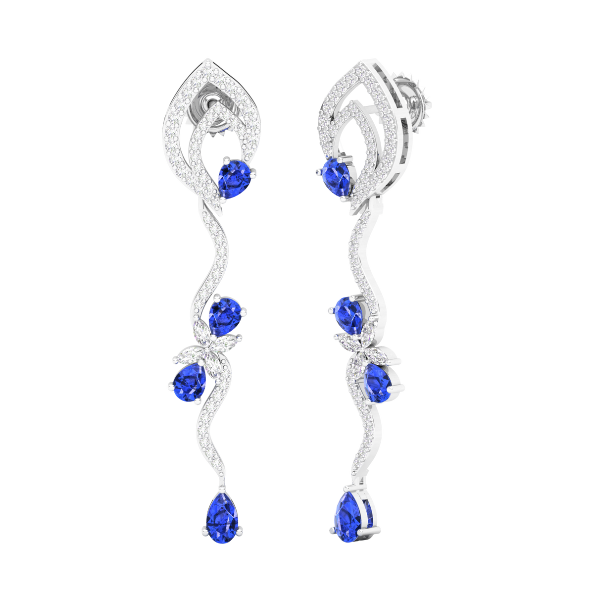 Maurya Ivy Drop Earrings with Citrine and Diamonds