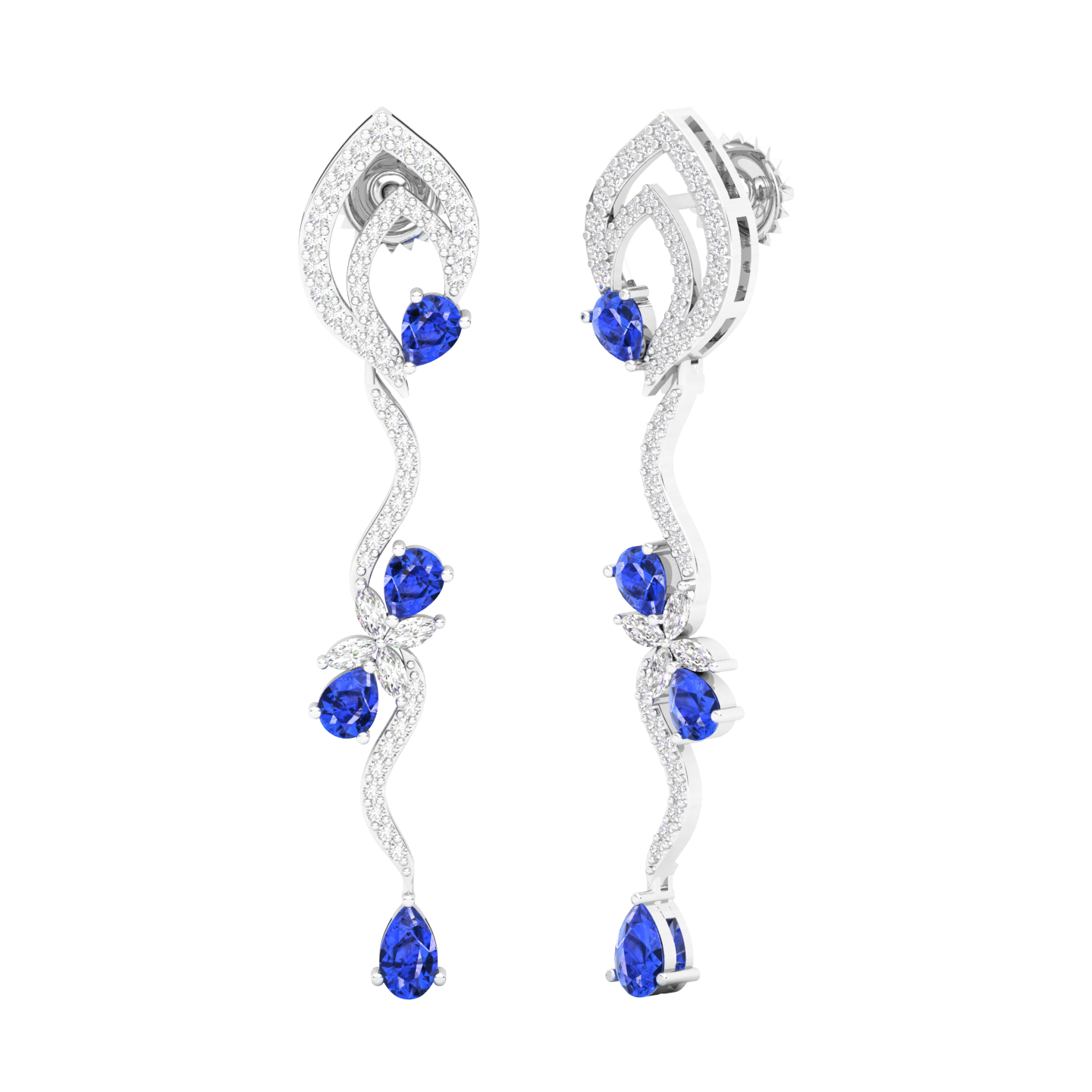Maurya Ivy Drop Earrings with Citrine and Diamonds