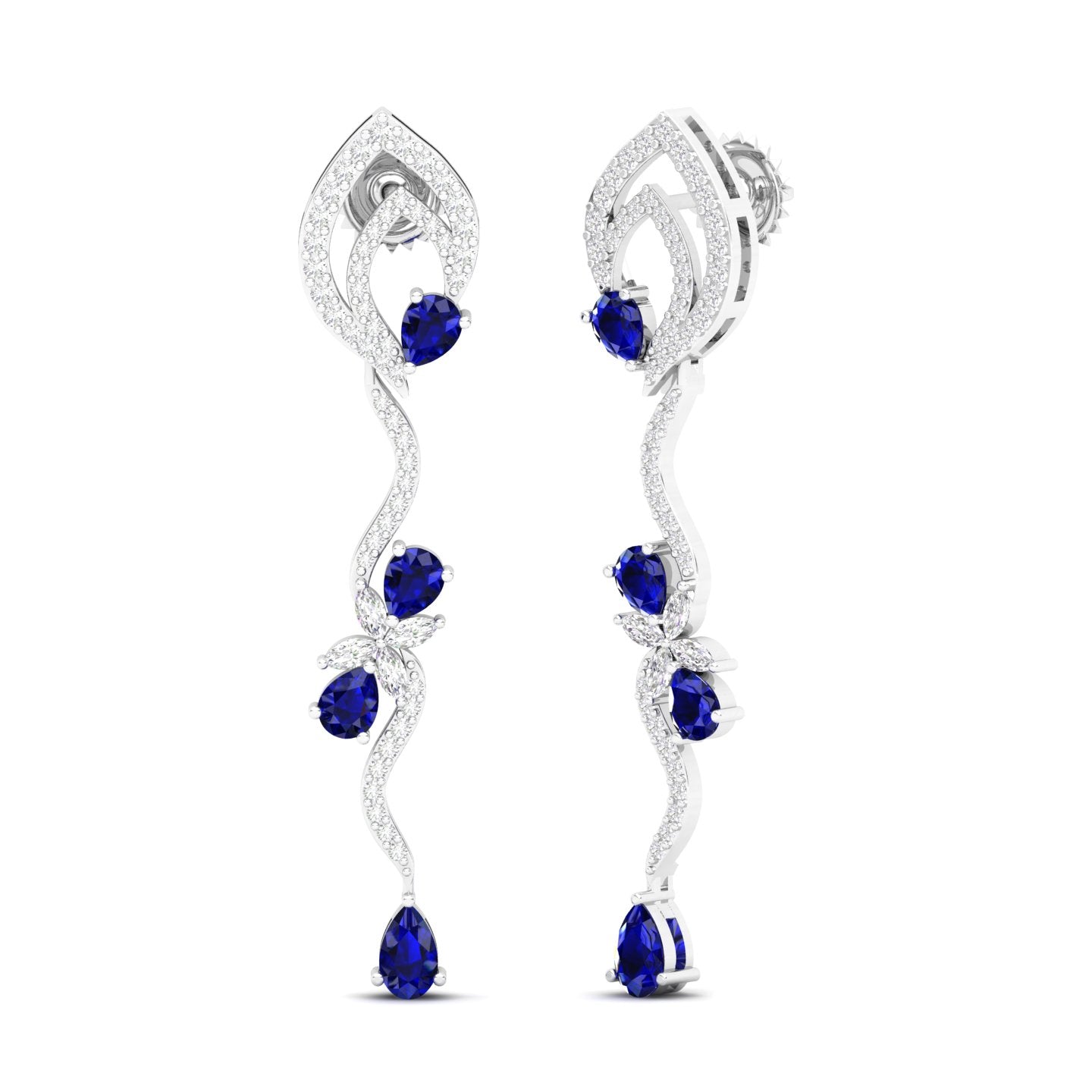 Maurya Ivy Drop Earrings with Citrine and Diamonds