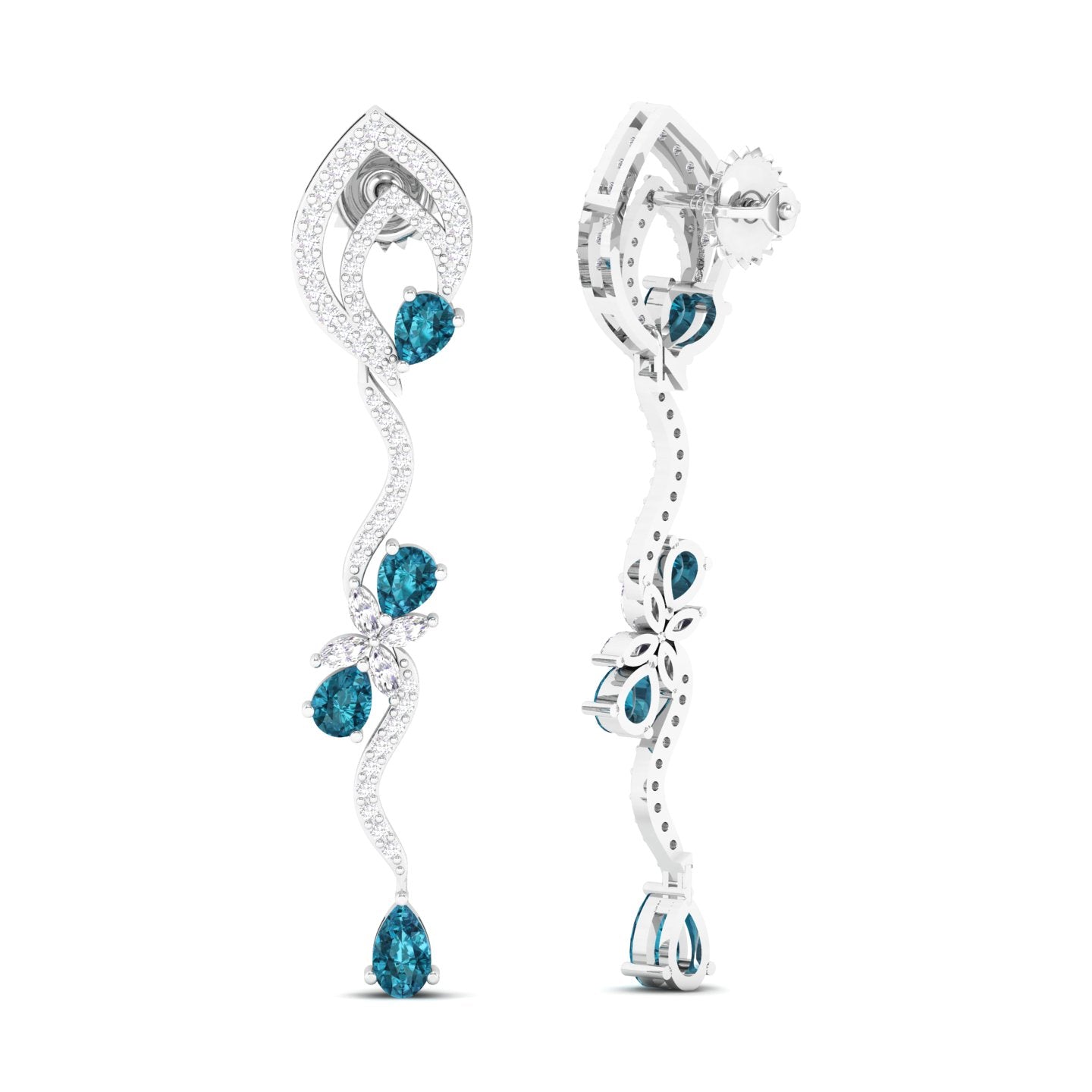 Maurya Ivy Drop Earrings with Citrine and Diamonds