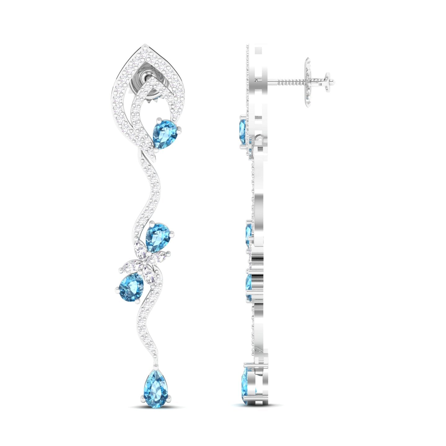 Maurya Ivy Drop Earrings with Citrine and Diamonds