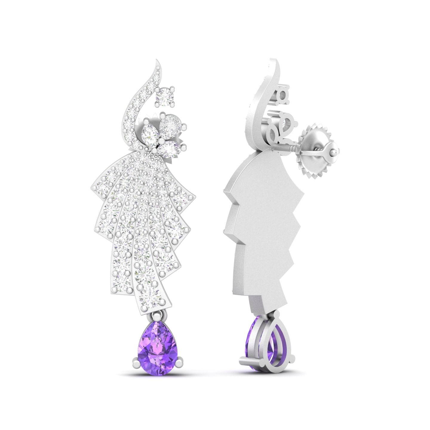 Maurya Leap Drop Earrings with Emerald and Diamonds