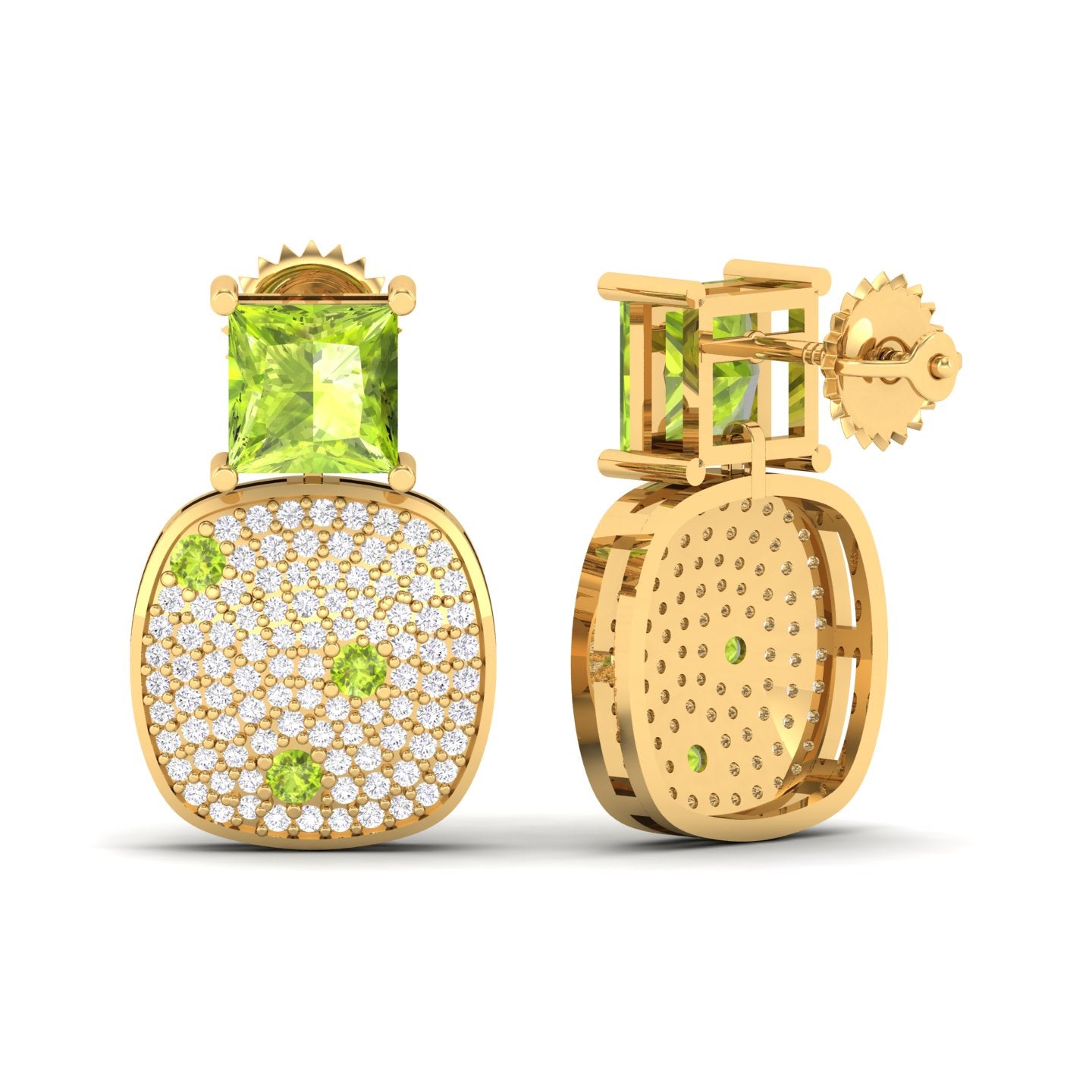 Maurya Squash Emerald Push Back Earrings