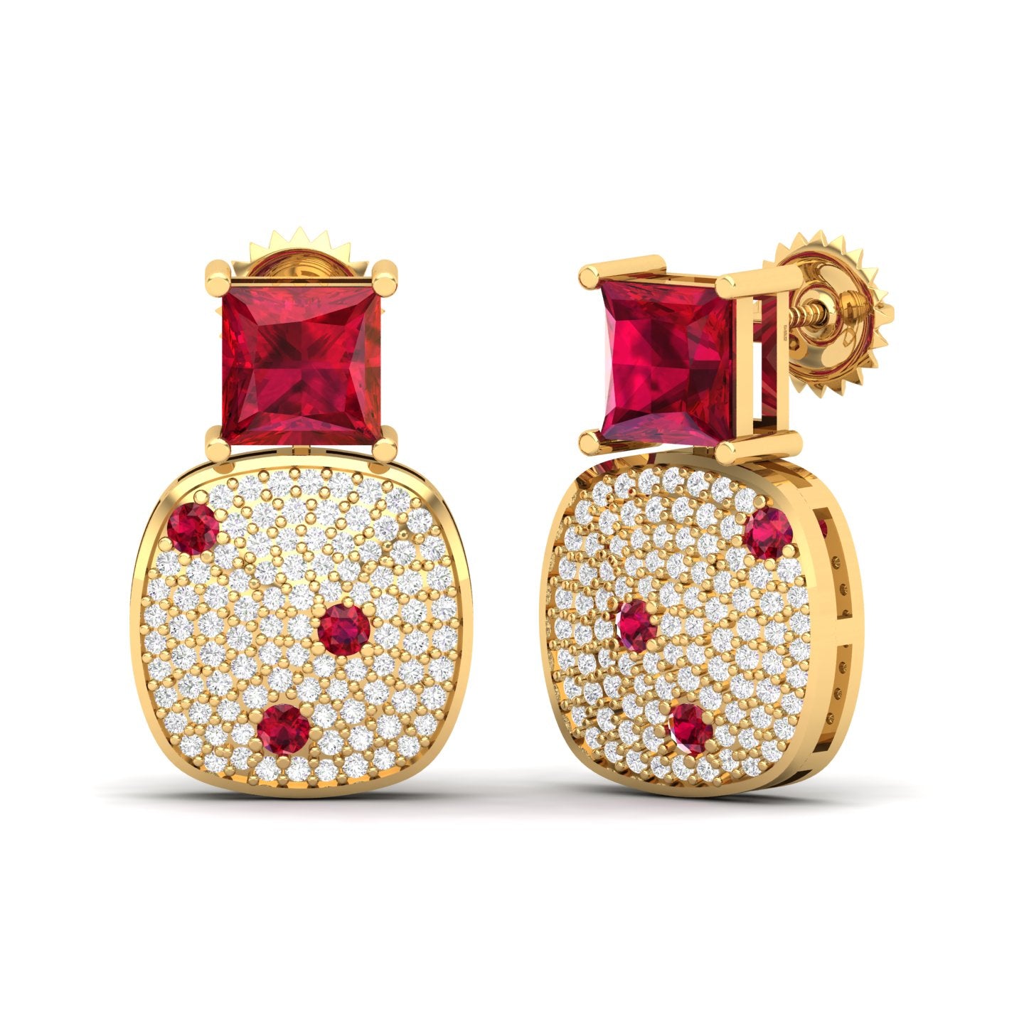 Maurya Squash Emerald Push Back Earrings