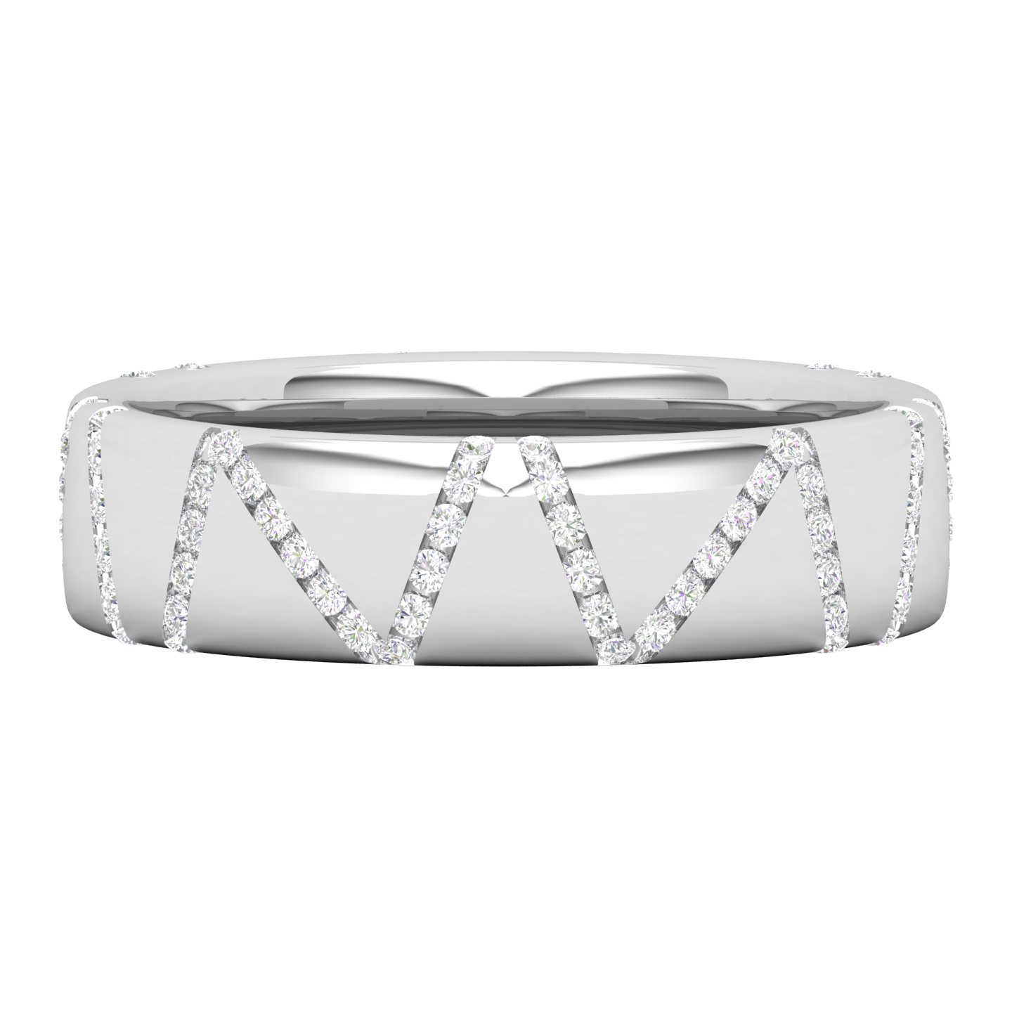 Maurya Whimsical Clustered Diamond River to the Ocean Stackable Wedding Band