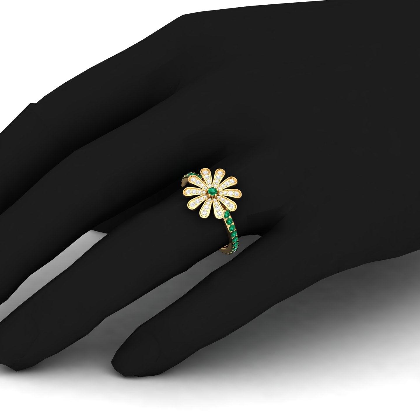 Maurya Happy Flower Promise Ring with Diamonds and Citrine