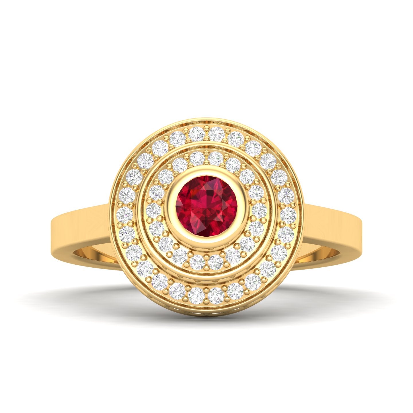 Maurya Sierra Blue Sapphire Cocktail Ring with Pave-Set Diamonds