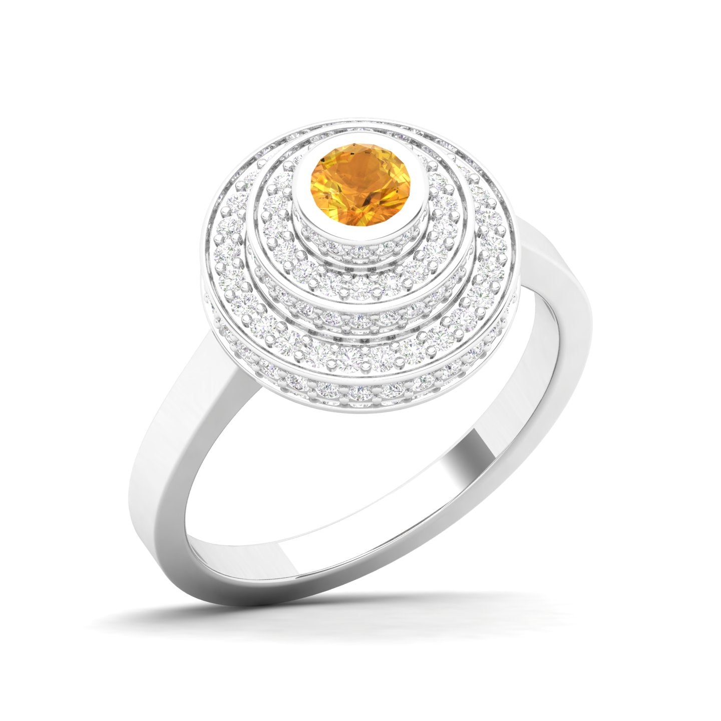 Maurya Sierra Blue Sapphire Cocktail Ring with Pave-Set Diamonds