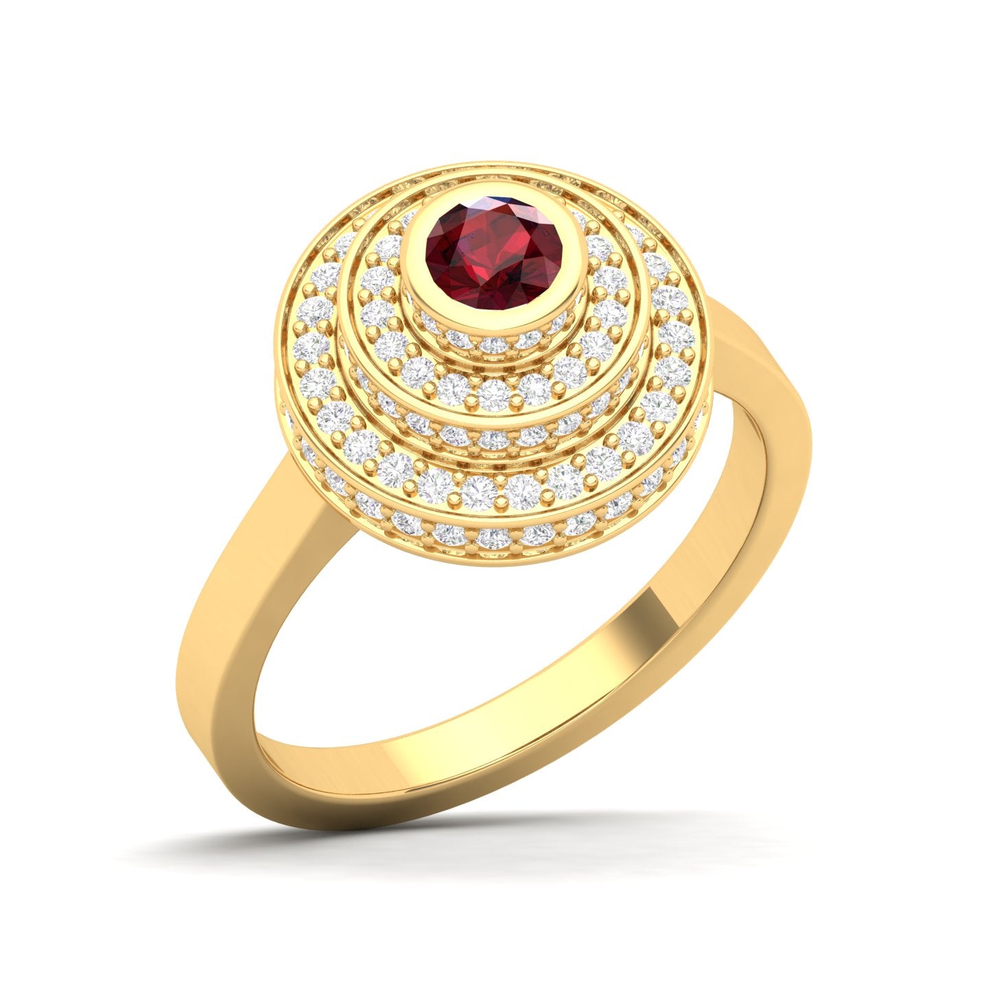 Maurya Sierra Blue Sapphire Cocktail Ring with Pave-Set Diamonds