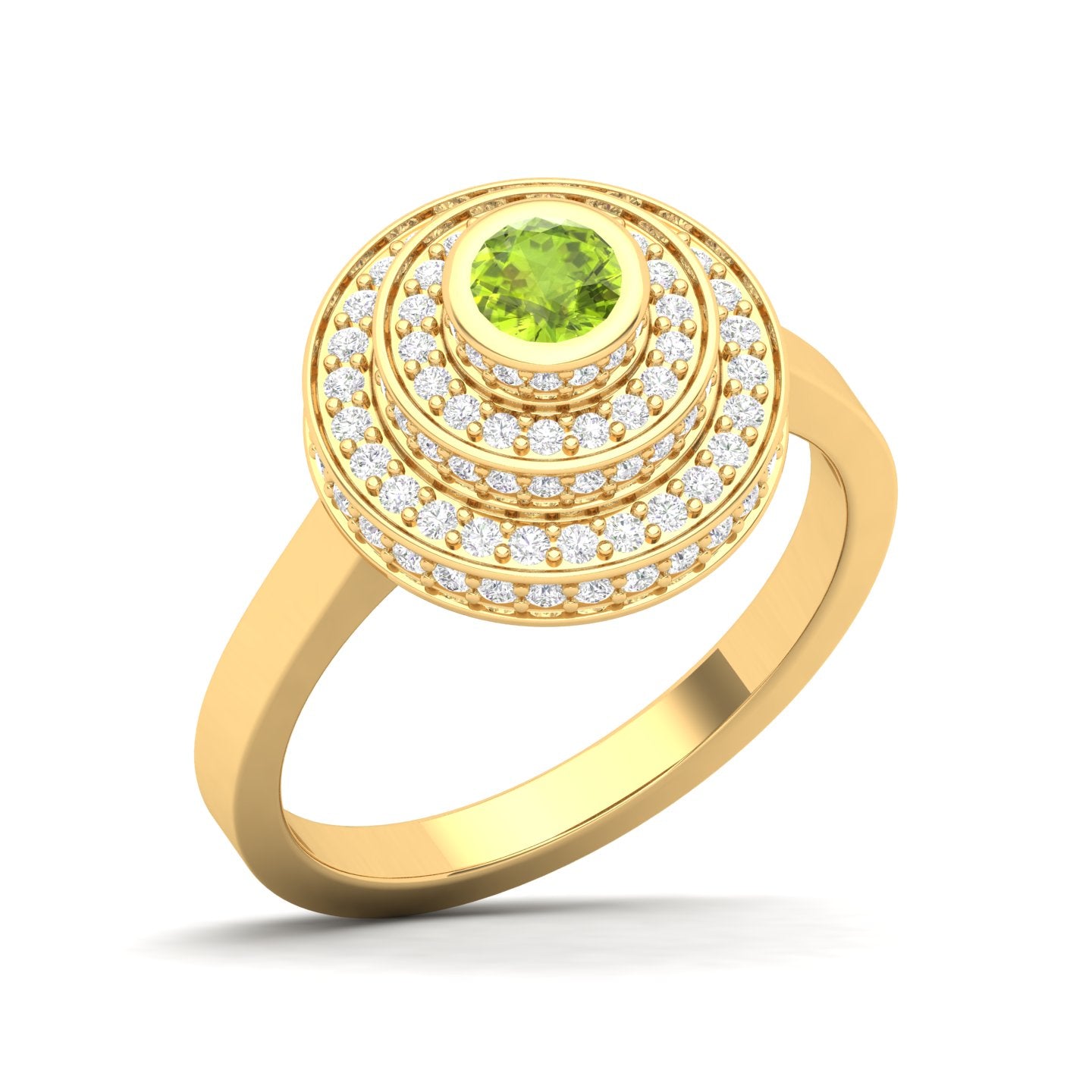Maurya Sierra Blue Sapphire Cocktail Ring with Pave-Set Diamonds