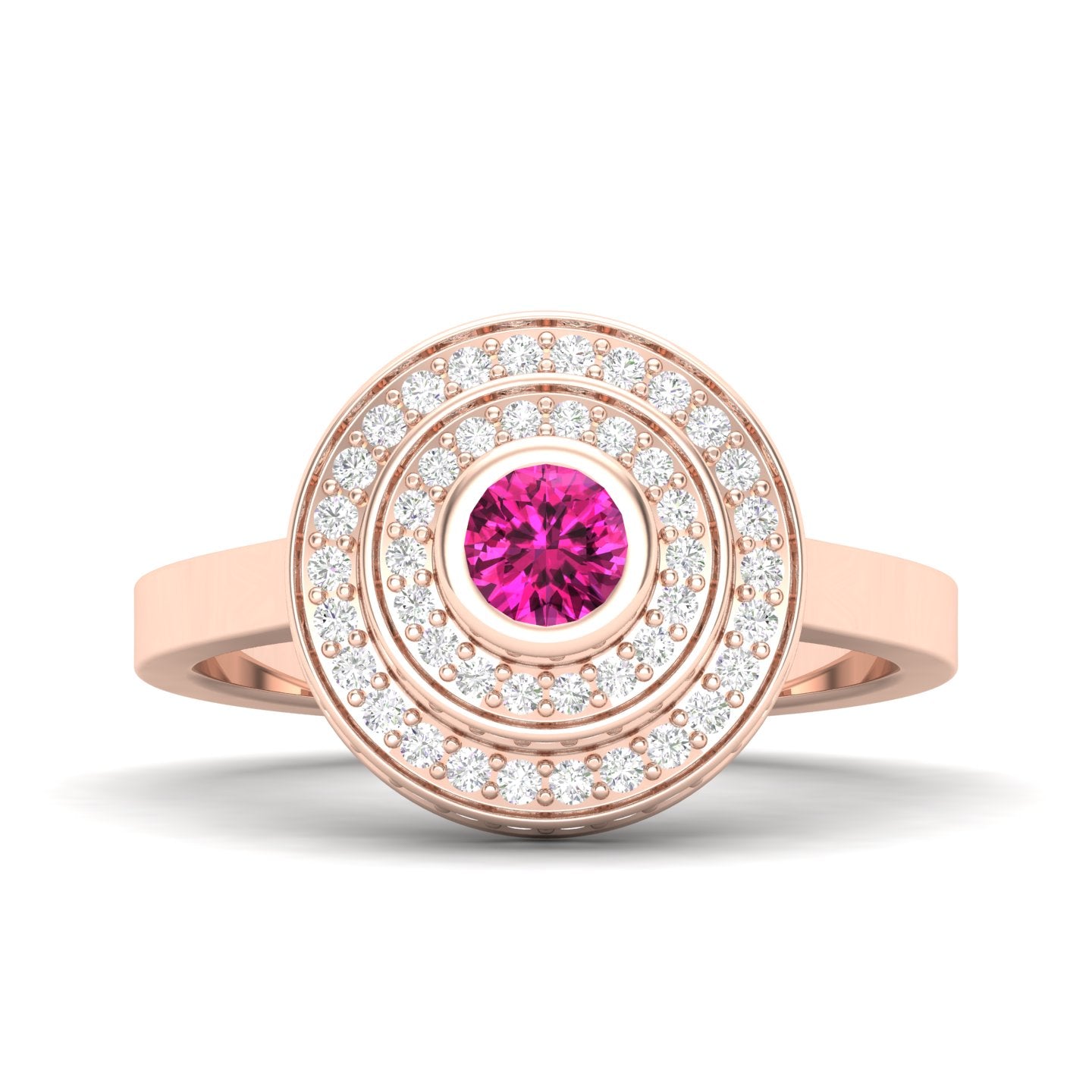 Maurya Sierra Blue Sapphire Cocktail Ring with Pave-Set Diamonds