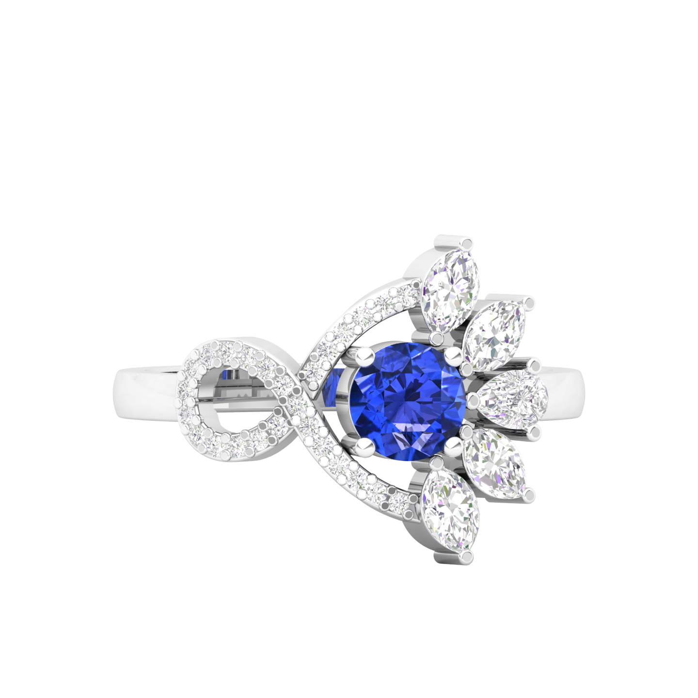 Maurya Solitaire Blue Sapphire Infinity Era Engagement Ring