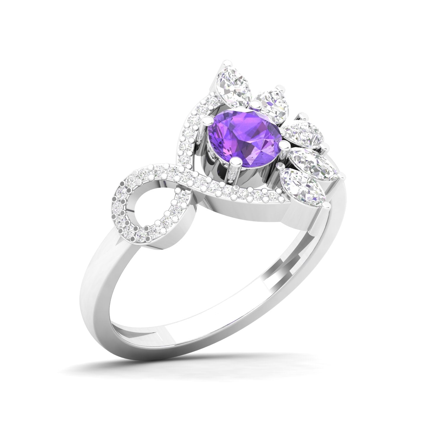 Maurya Solitaire Blue Sapphire Infinity Era Engagement Ring