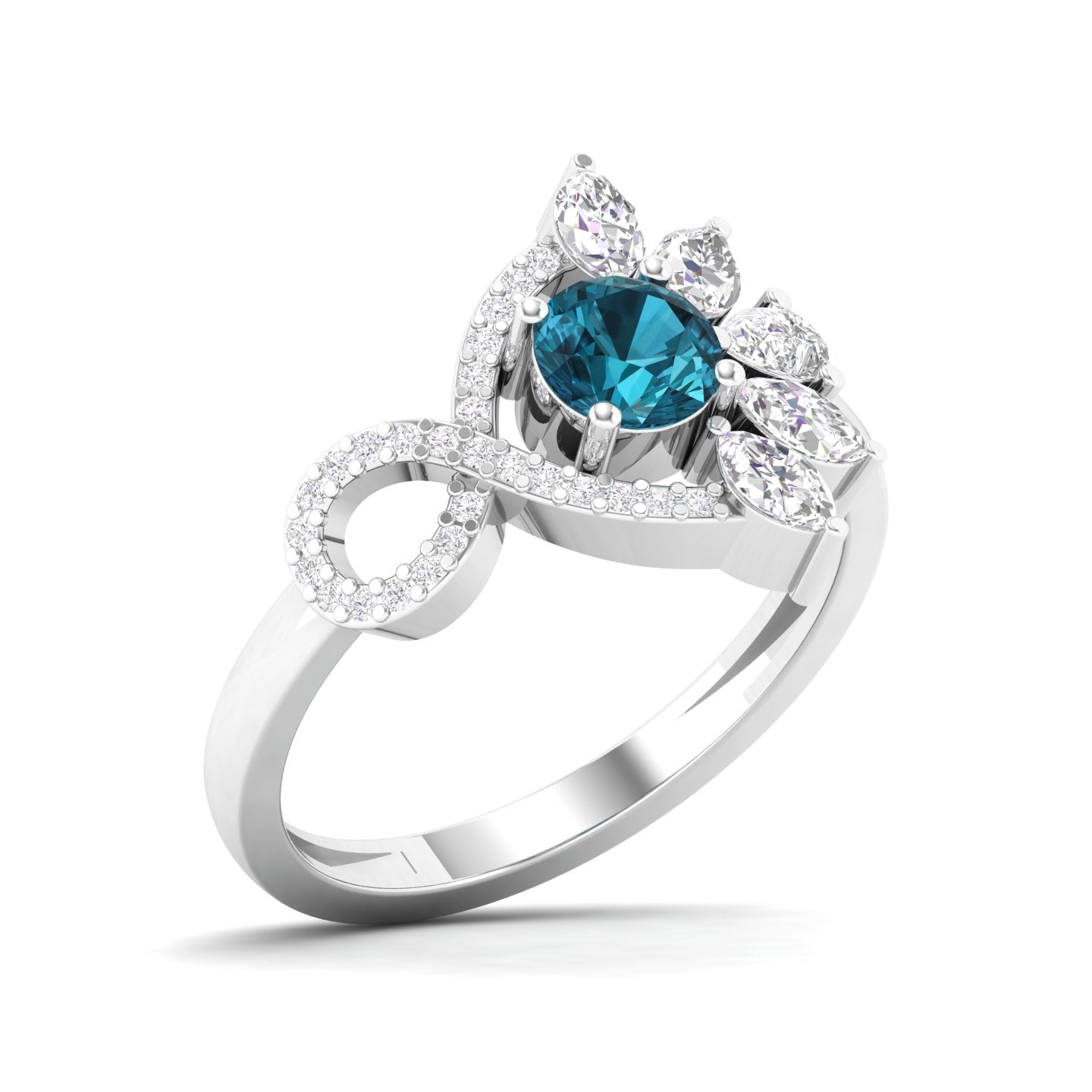 Maurya Solitaire Blue Sapphire Infinity Era Engagement Ring