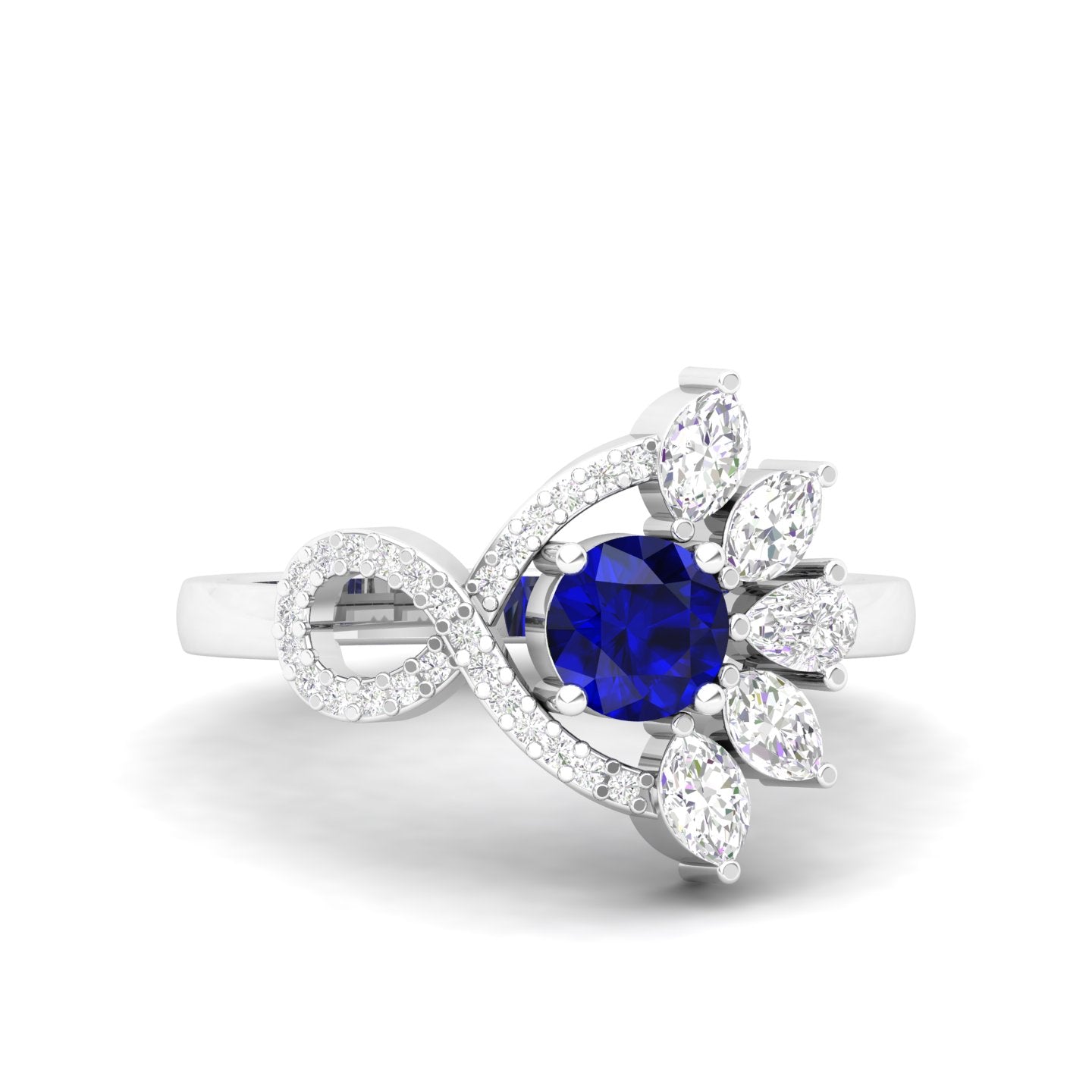 Maurya Solitaire Blue Sapphire Infinity Era Engagement Ring