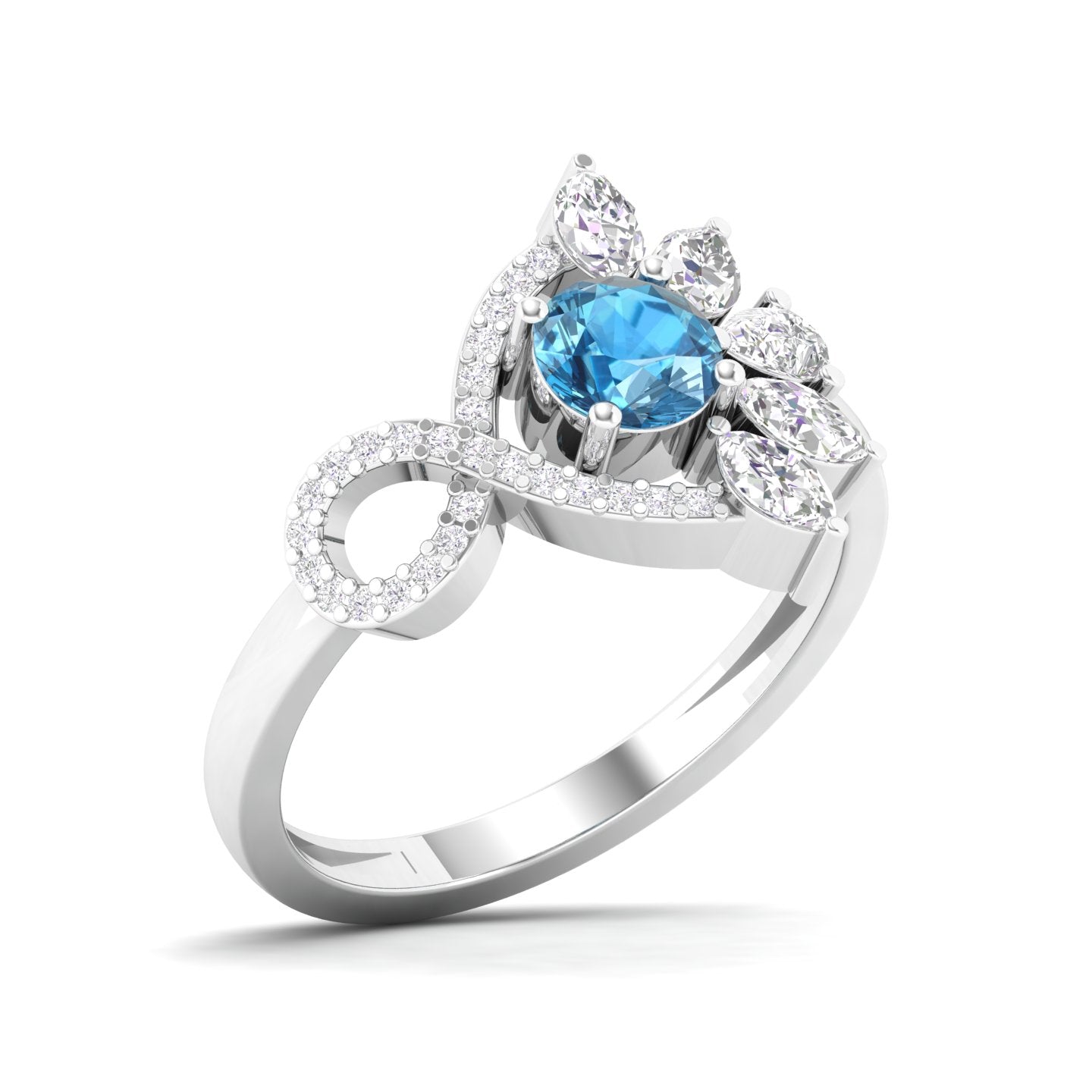 Maurya Solitaire Blue Sapphire Infinity Era Engagement Ring