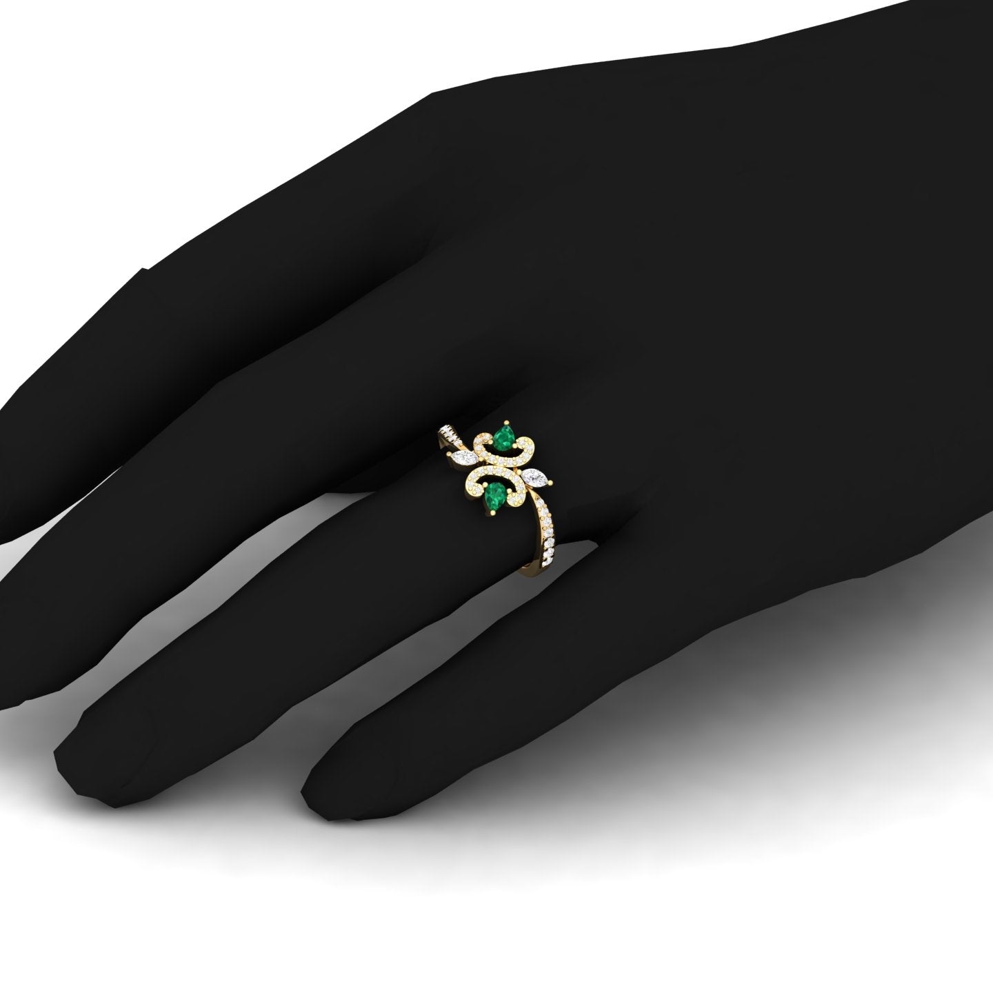 Maurya Ters Pear Shape Ruby Ring with Accent Diamonds