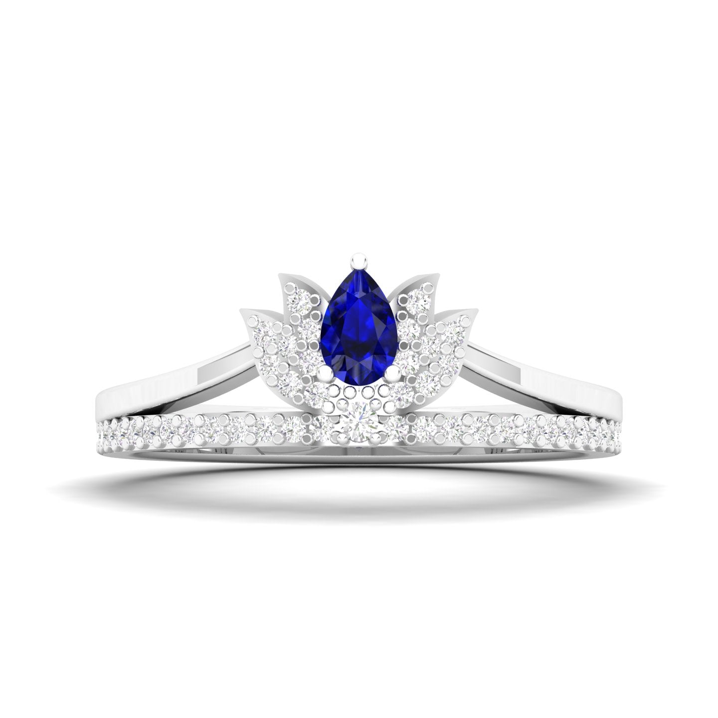 Maurya Ruby Loto Promise Ring with Accent Diamonds