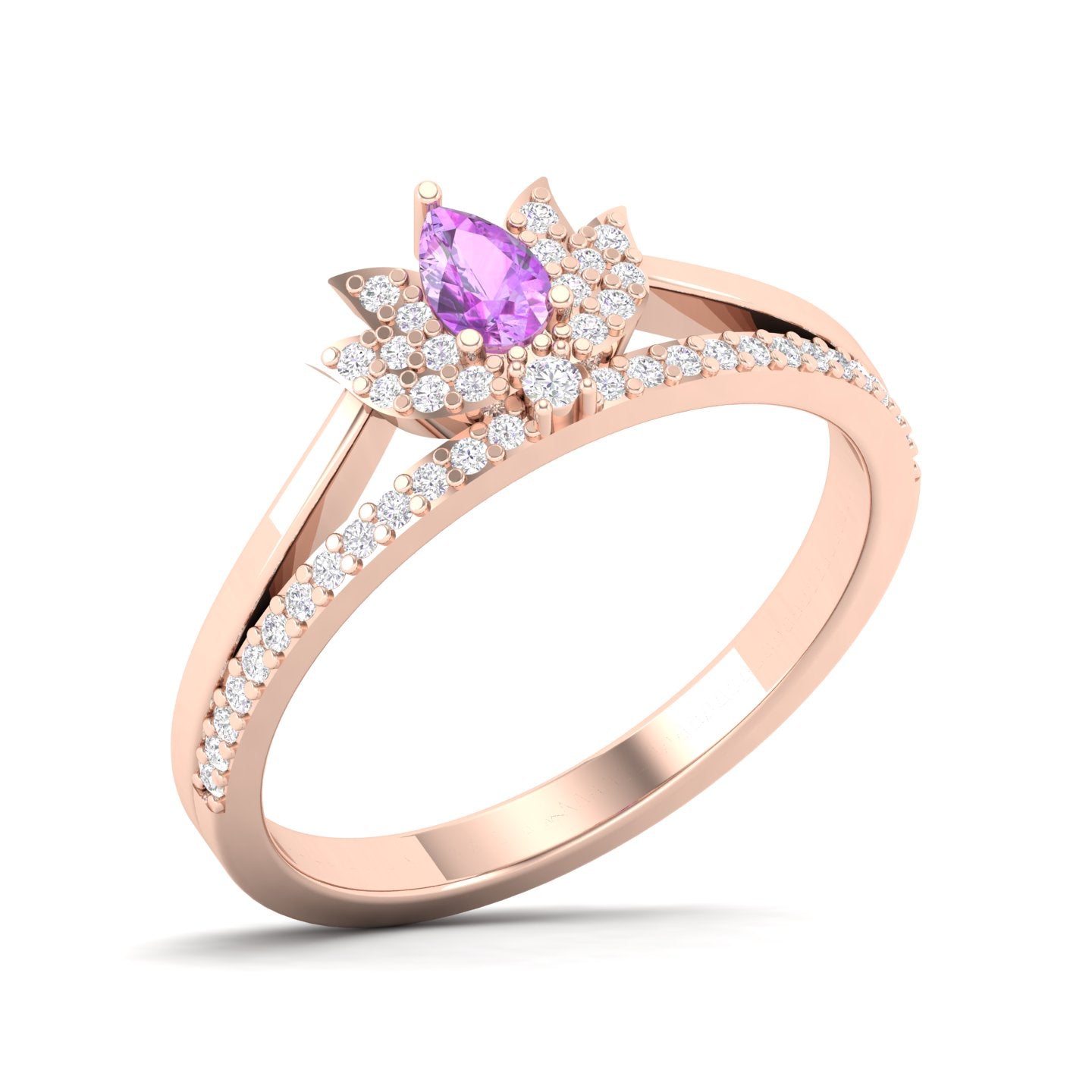 Maurya Ruby Loto Promise Ring with Accent Diamonds