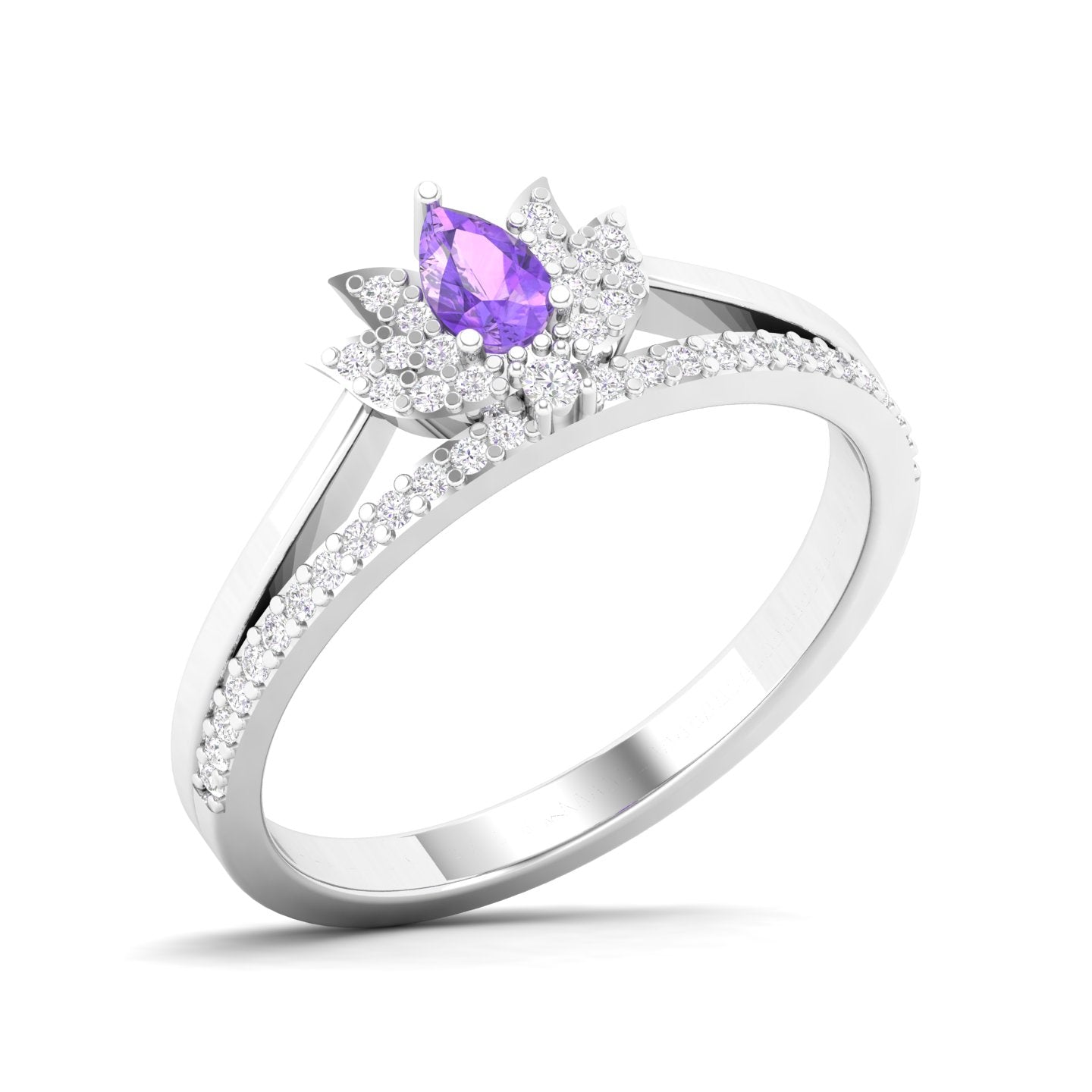 Maurya Ruby Loto Promise Ring with Accent Diamonds