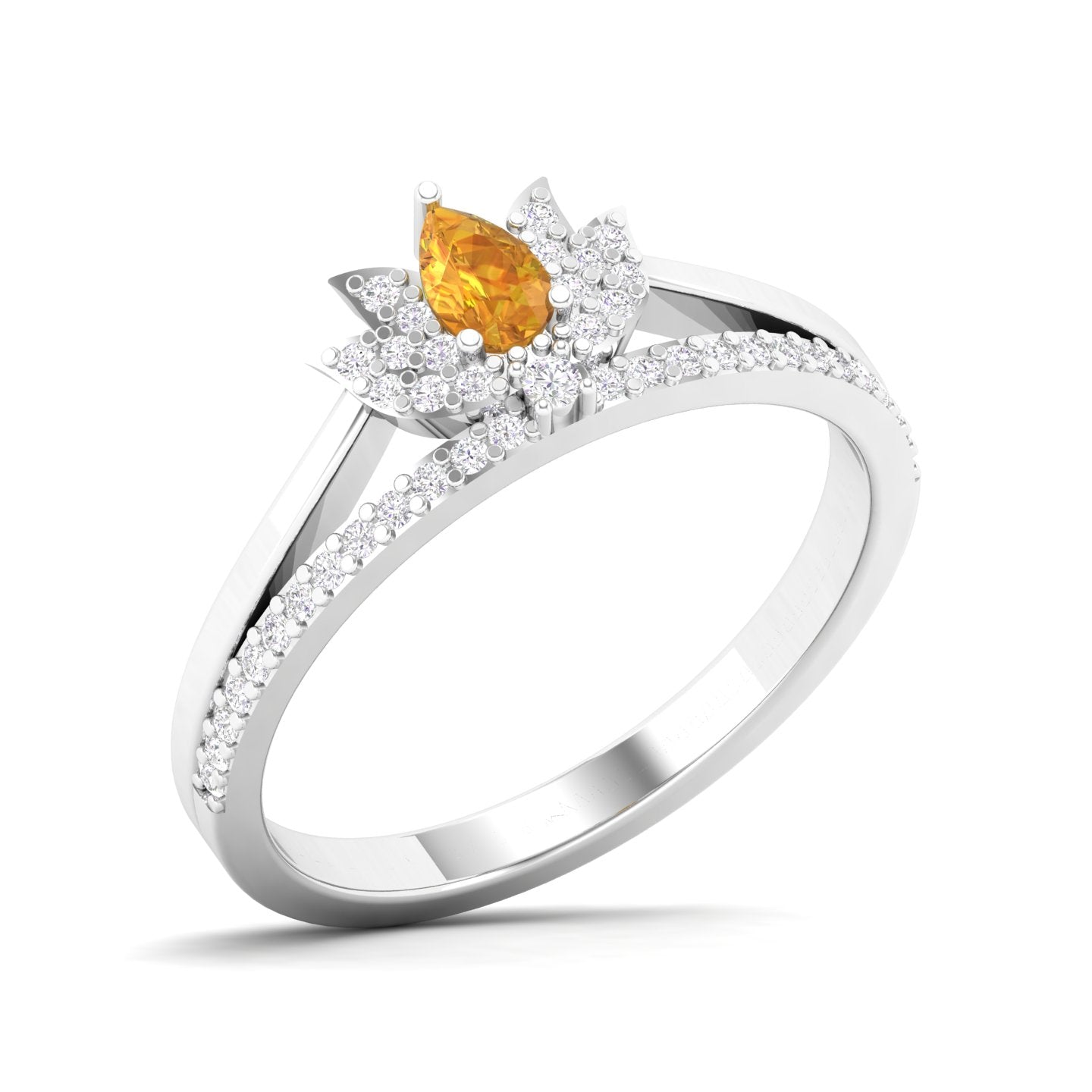 Maurya Ruby Loto Promise Ring with Accent Diamonds