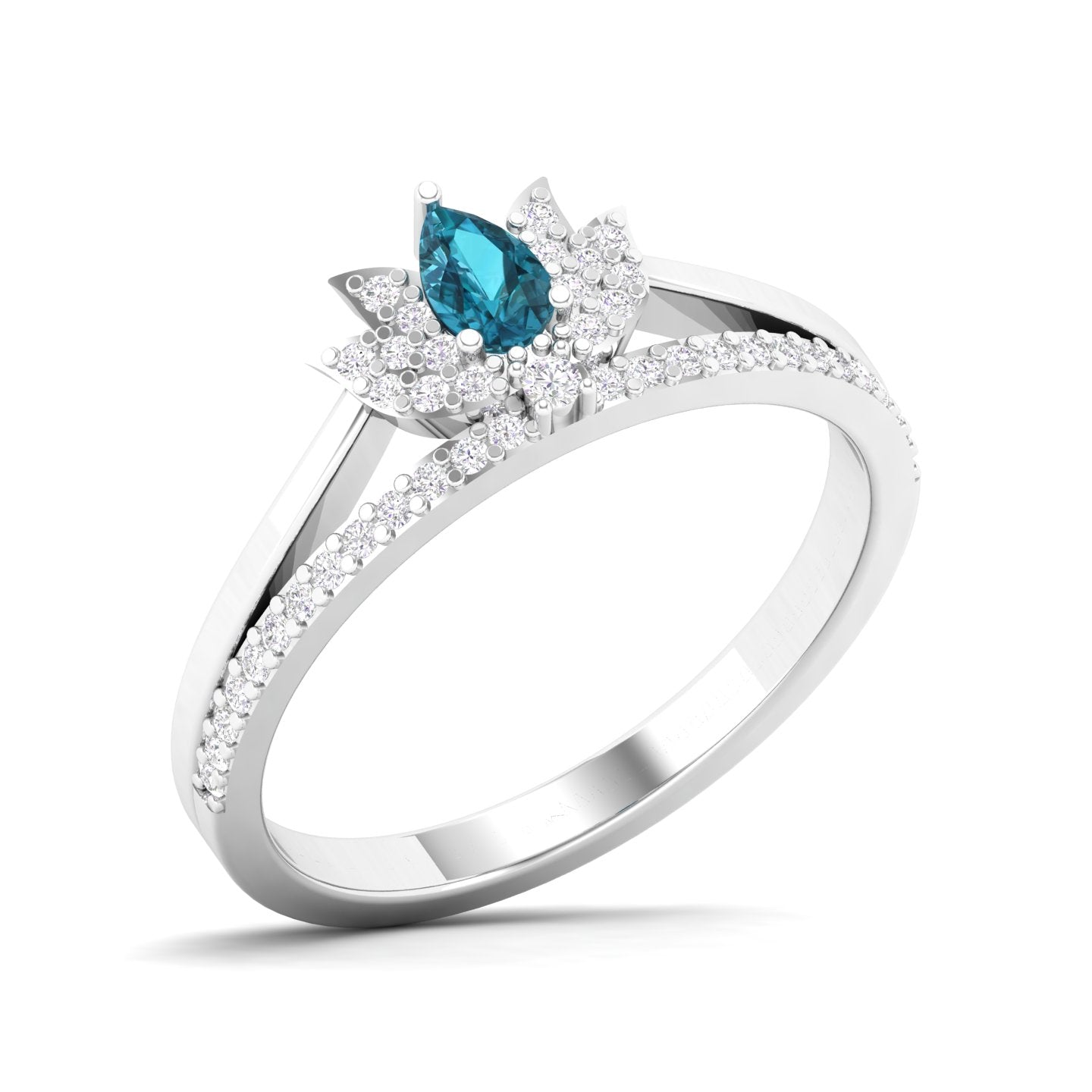 Maurya Ruby Loto Promise Ring with Accent Diamonds