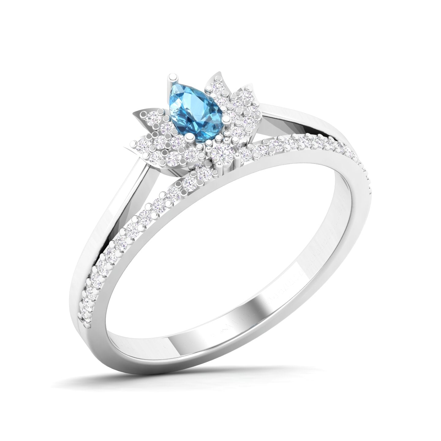 Maurya Ruby Loto Promise Ring with Accent Diamonds