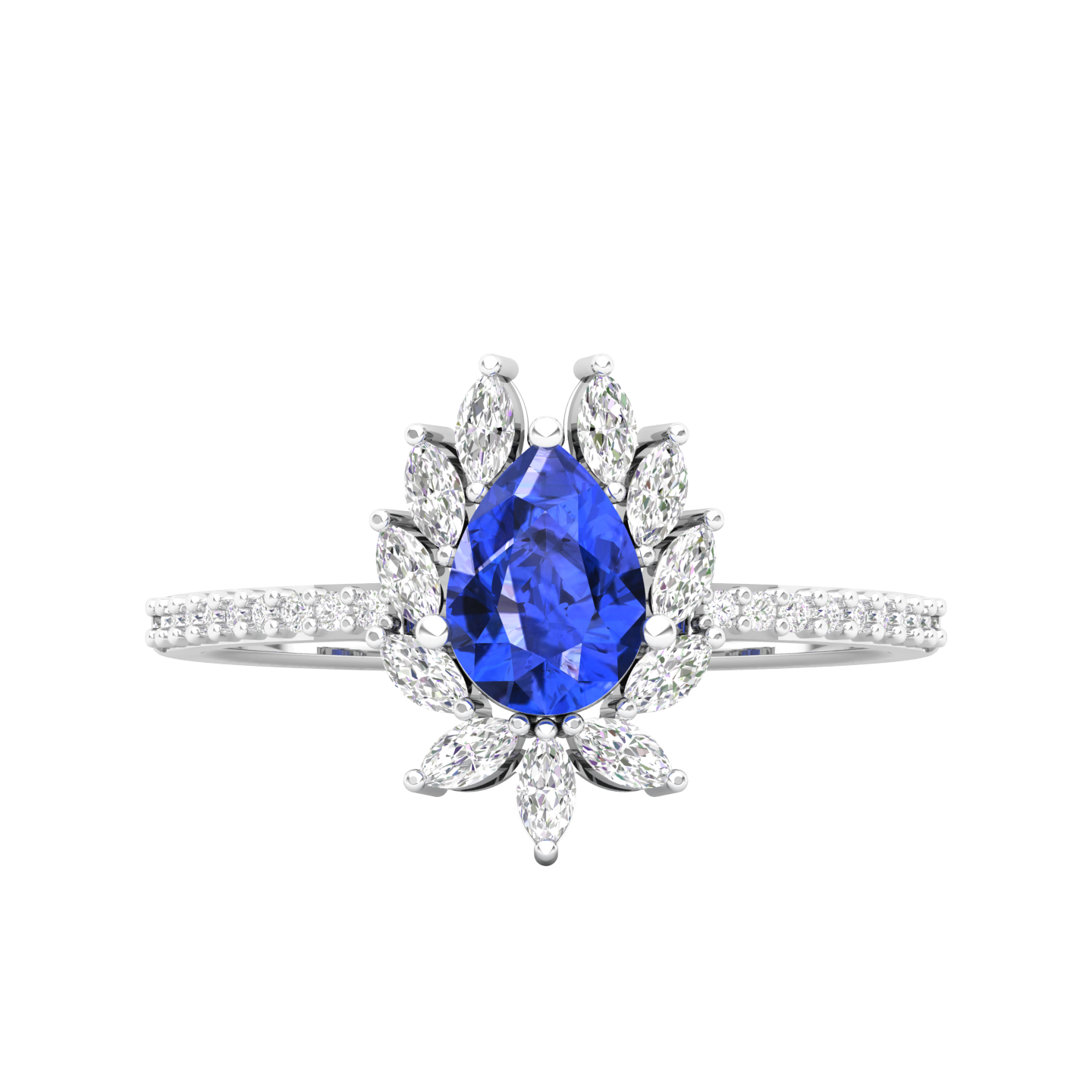 Maurya Solitaire Ruby Padma Engagement Ring with Diamond Halo