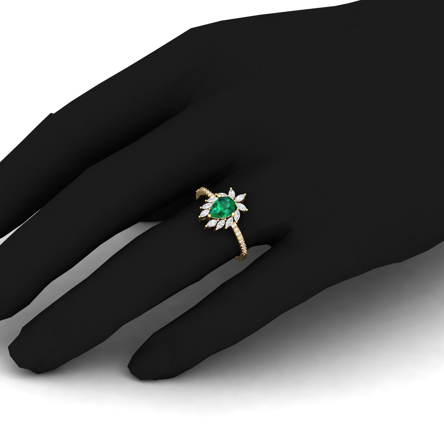 Maurya Solitaire Ruby Padma Engagement Ring with Diamond Halo