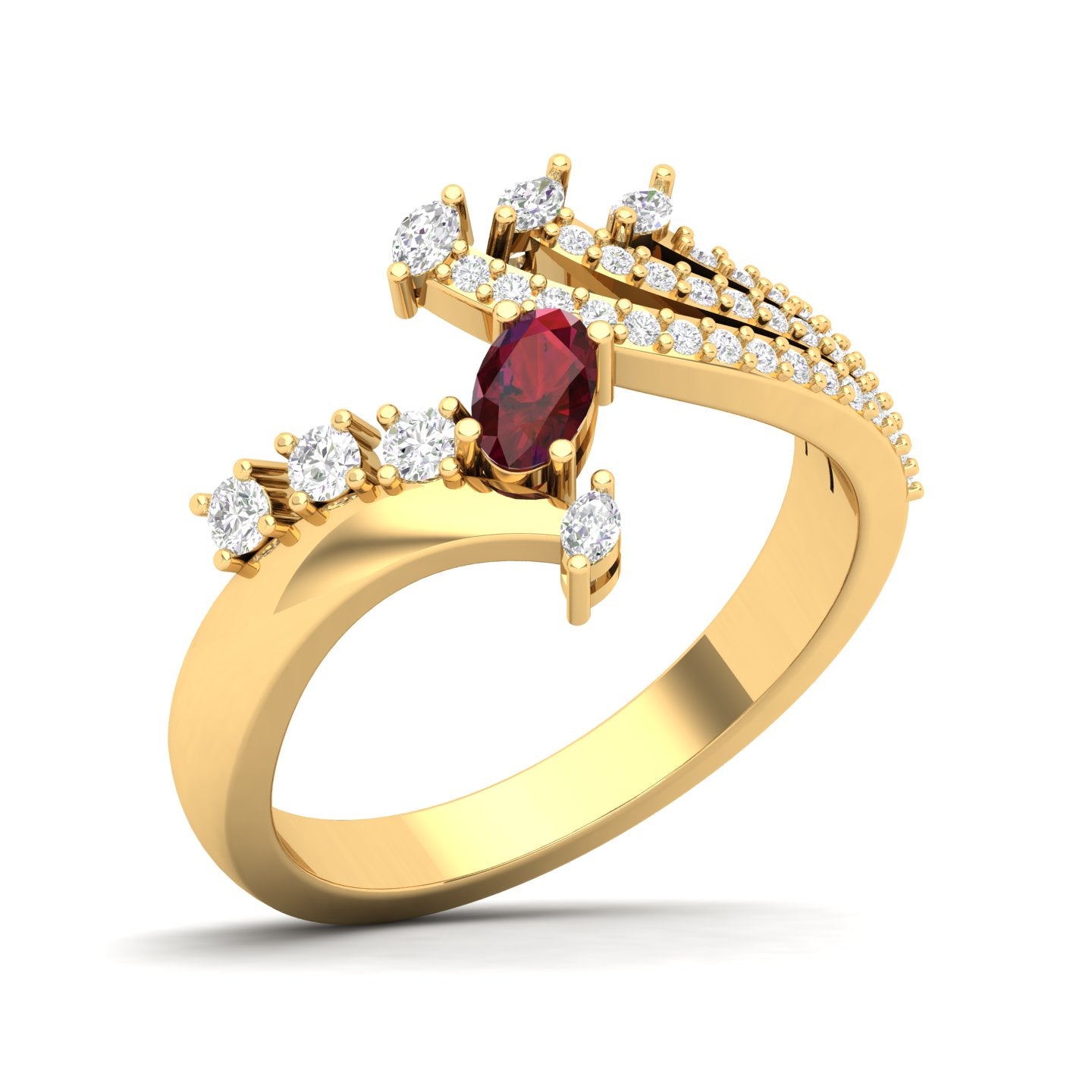 Maurya Oval Peridot with Marquise and Round Diamond Eleganssi Promise Ring